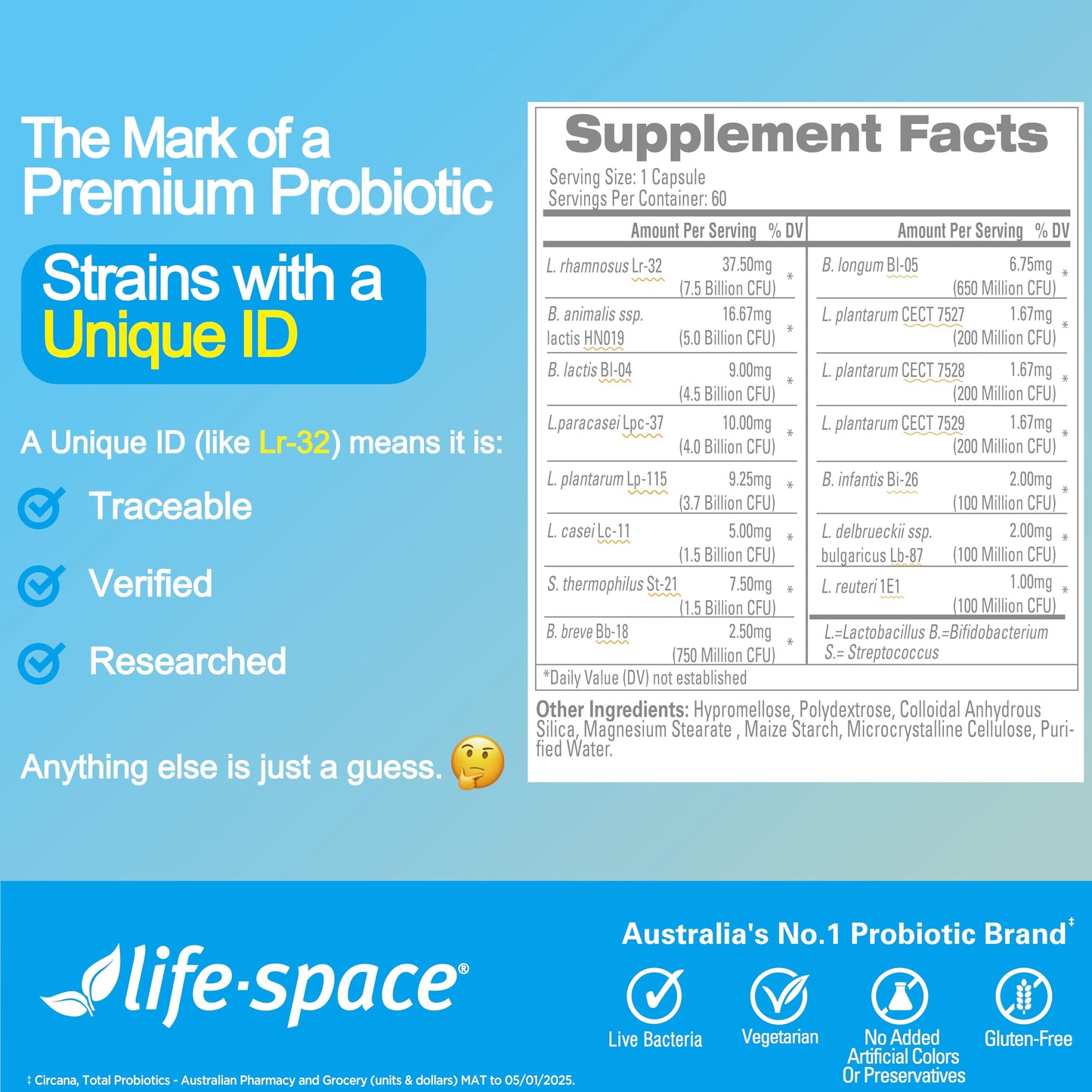 Life-Space Probiotic for 60+ Years Capsules 30 Count