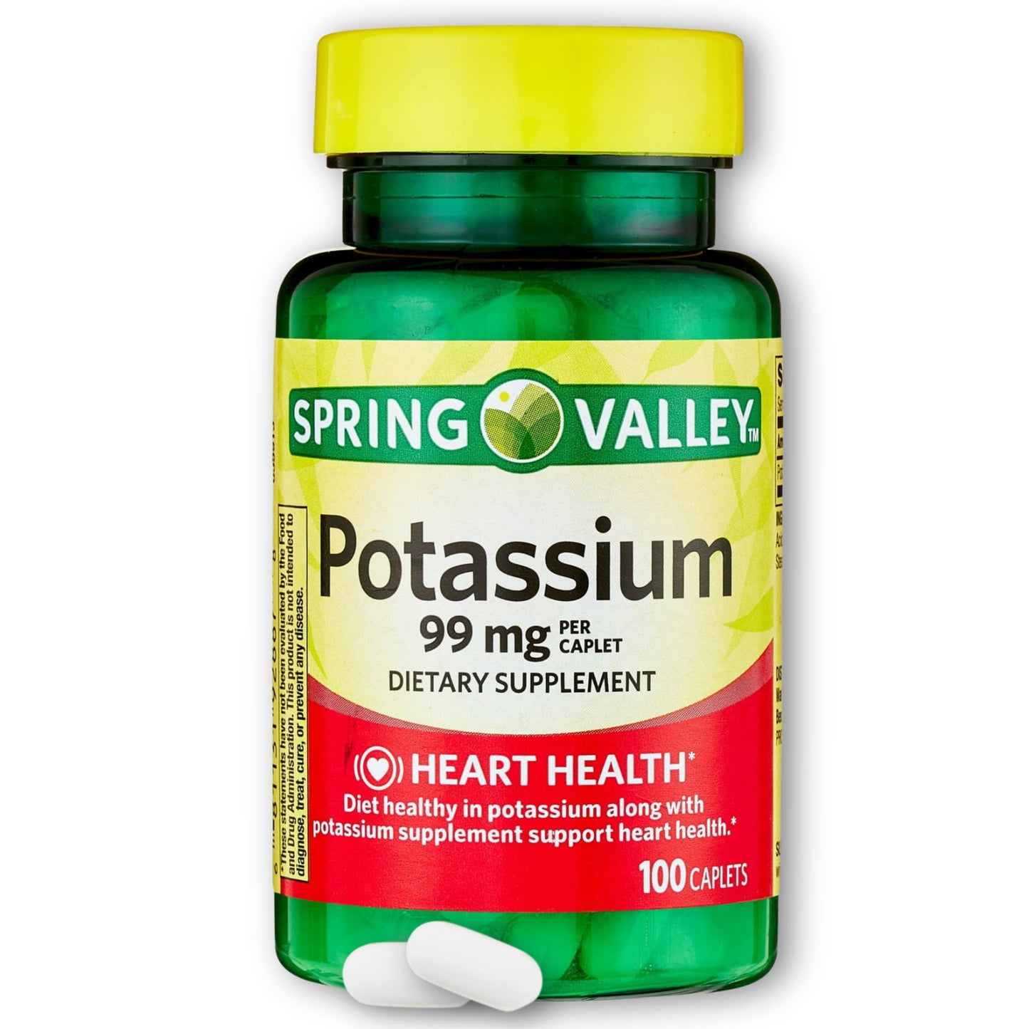 Fusion Shop Store Potassium 99mg Caplets, 100 Count