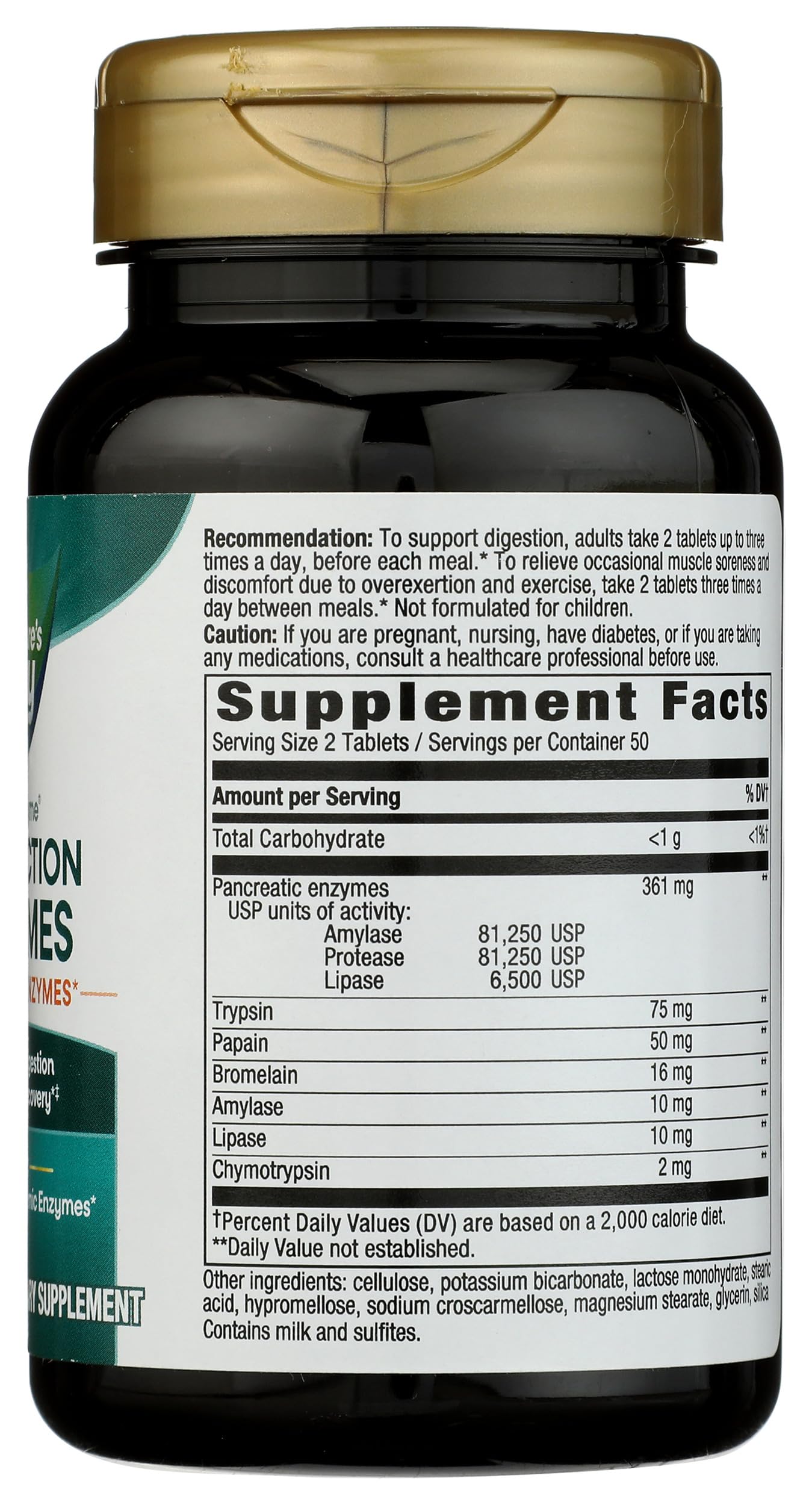 Nature's Way Mega-Zyme Pancreatic & Systemic Enzymes Tablets 100