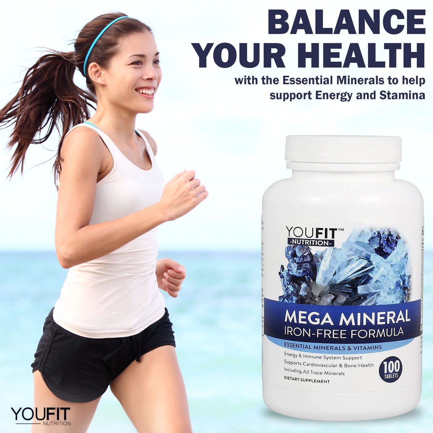 YouFit Nutrition Mega Minerals Supplement 100 Capsules
