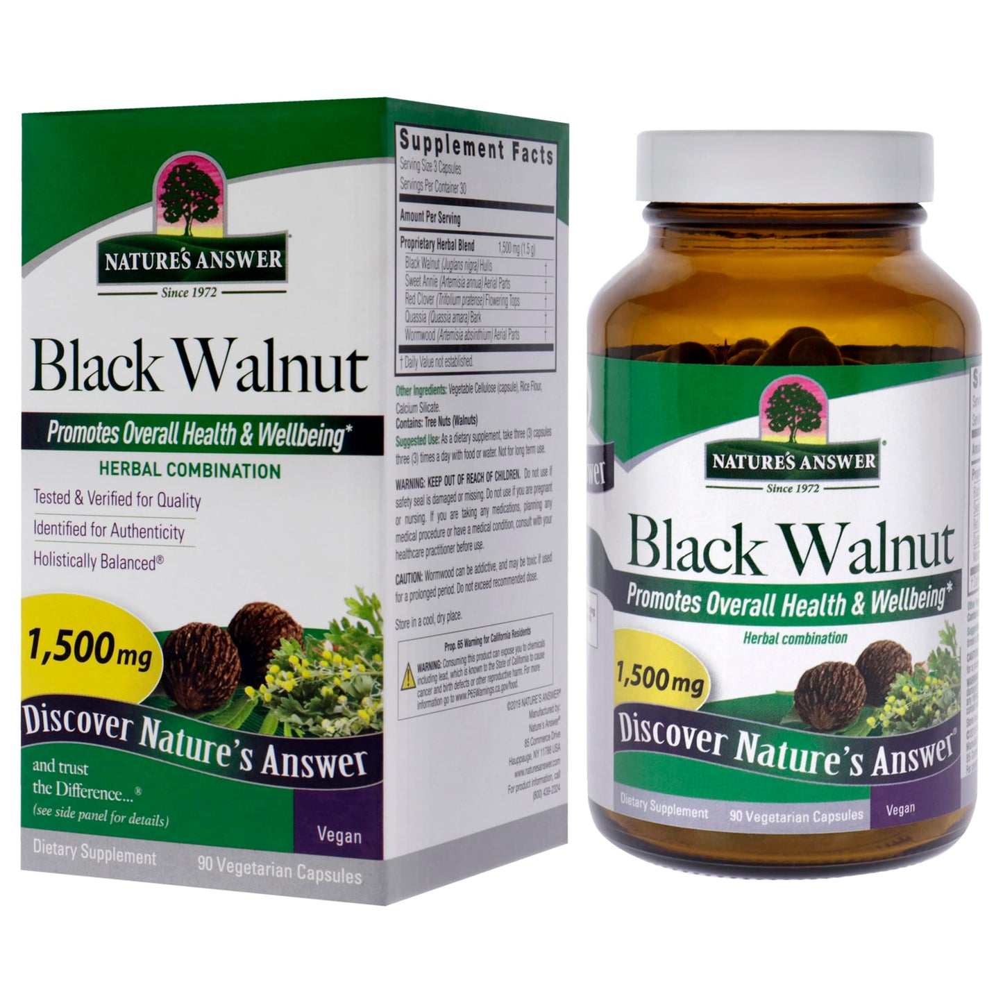 Nature's Answer Black Walnut Complex Vegetarian Capsules, 90 Count