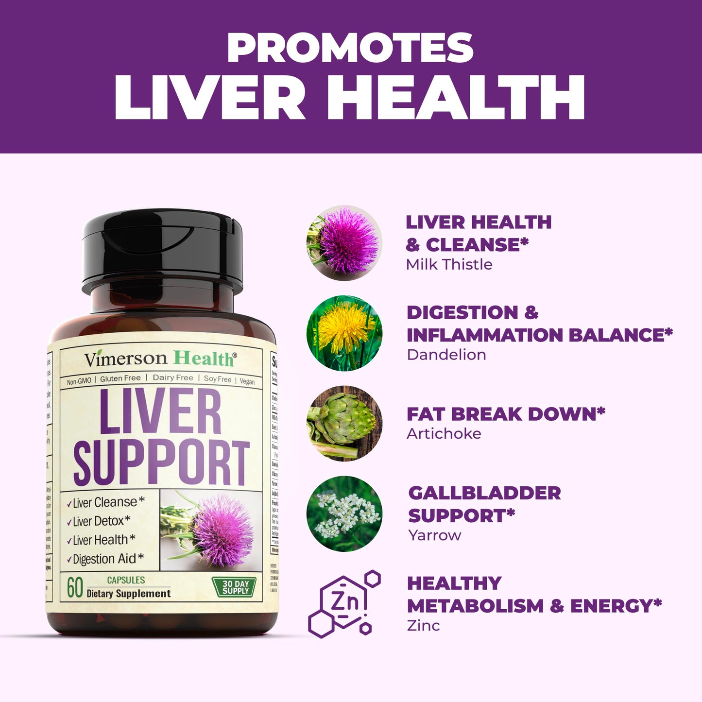 Vimerson Health Vegan Glucosamine Chondroitin MSM Joint Support & Liver Cleanse Detox & Repair Milk Thistle Supplement 150 Capsules