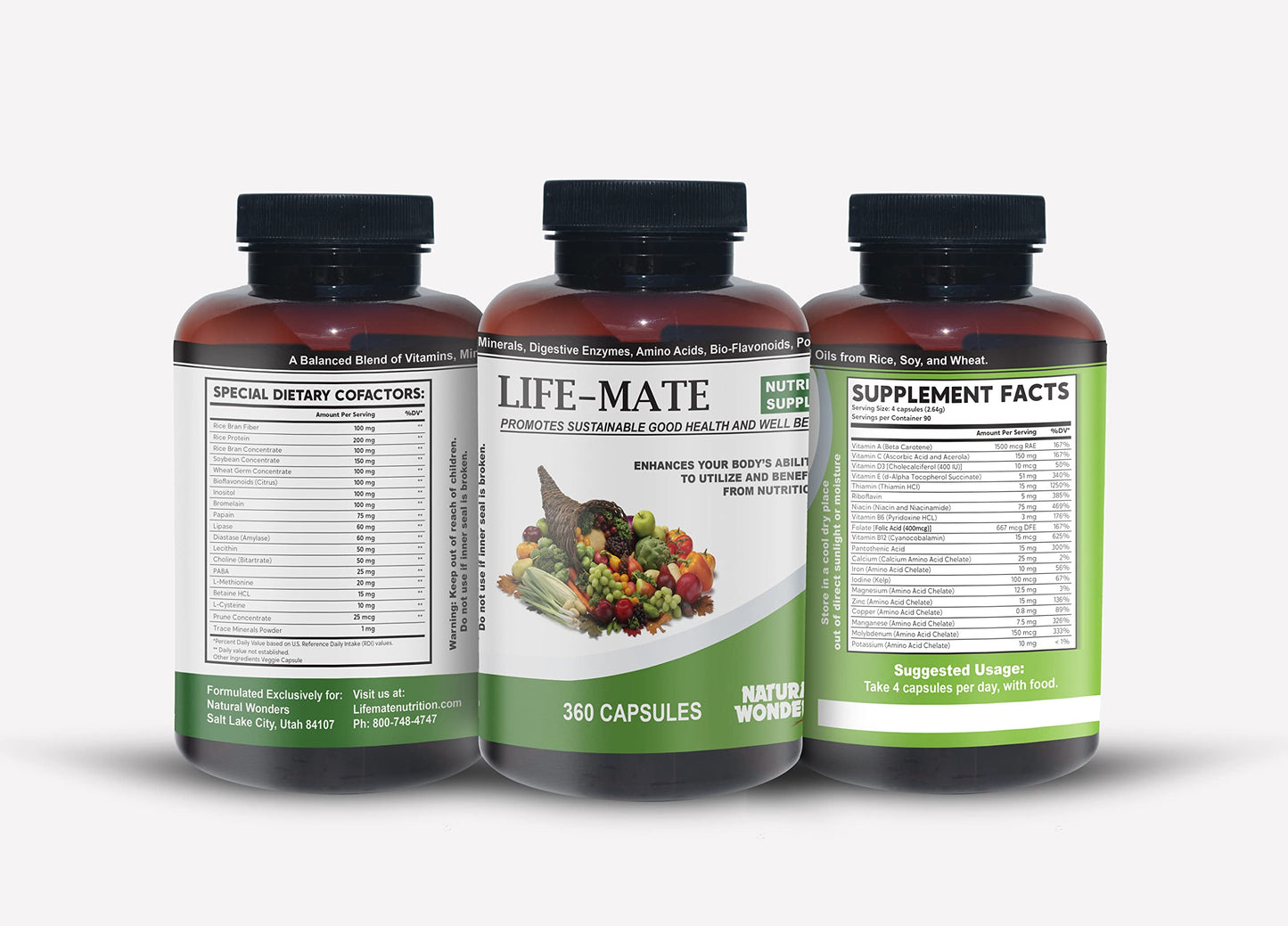 Natural Wonders Life Mate Multivitamin Supplement Prenatal Multivitamins for Women with Nutritional and Immune Support Energy Supplements for Men & Women Capsule, 360 Capsules