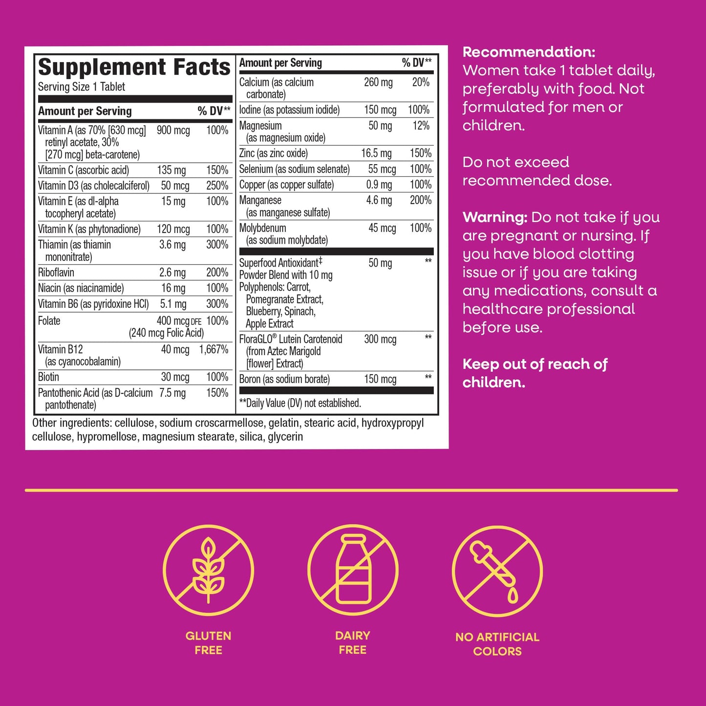 Nature's Way Alive! Women’s 50 Plus Complete Multivitamin Tablets, 130 Count