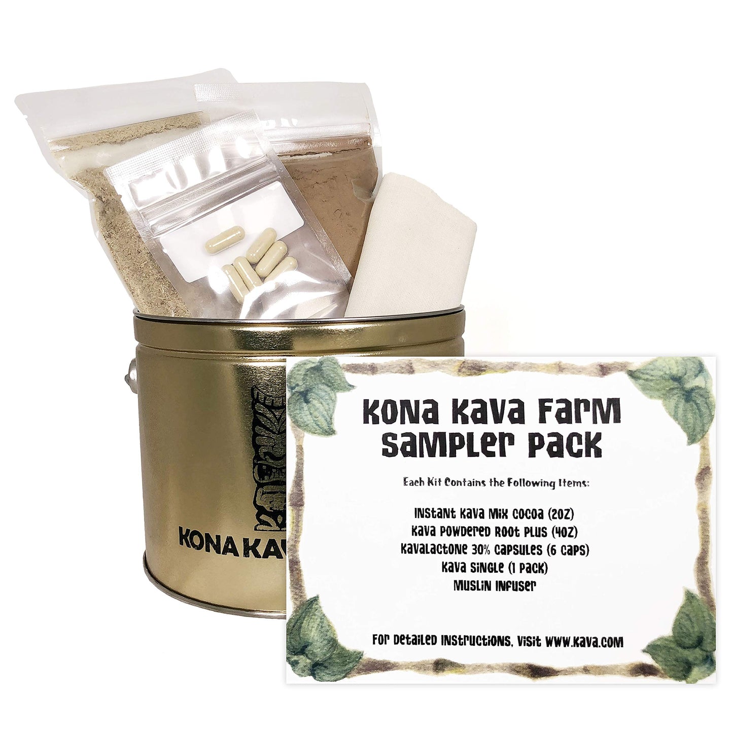 Kona Kava Farm Kava Kava Sampler Pack Powder 6 Ounces