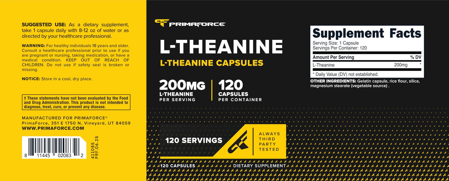Primaforce L-Theanine Capsules, 120 Capsules
