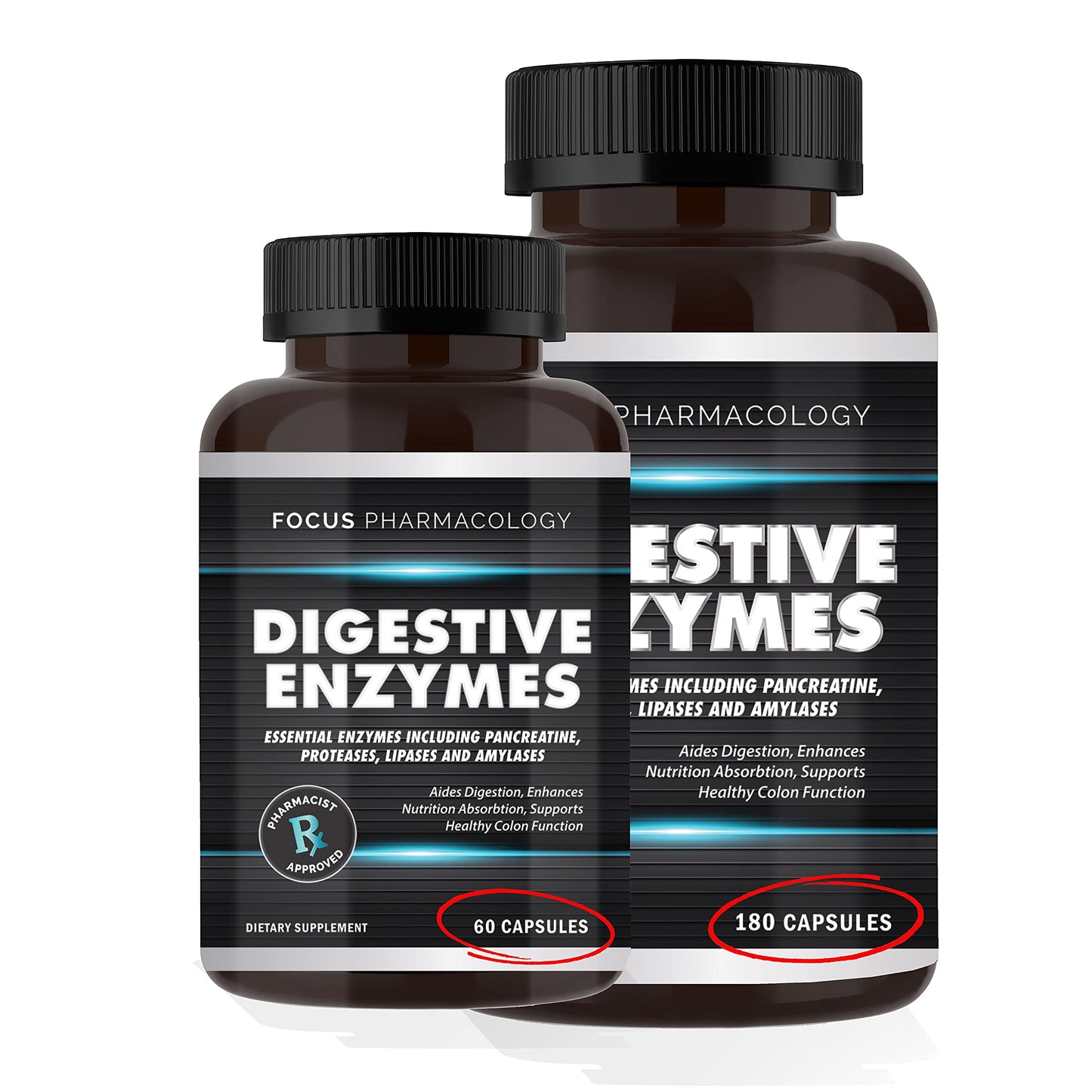 Focus Pharmacology Digestive Enzymes and Probiotics Blend 60 Capsules