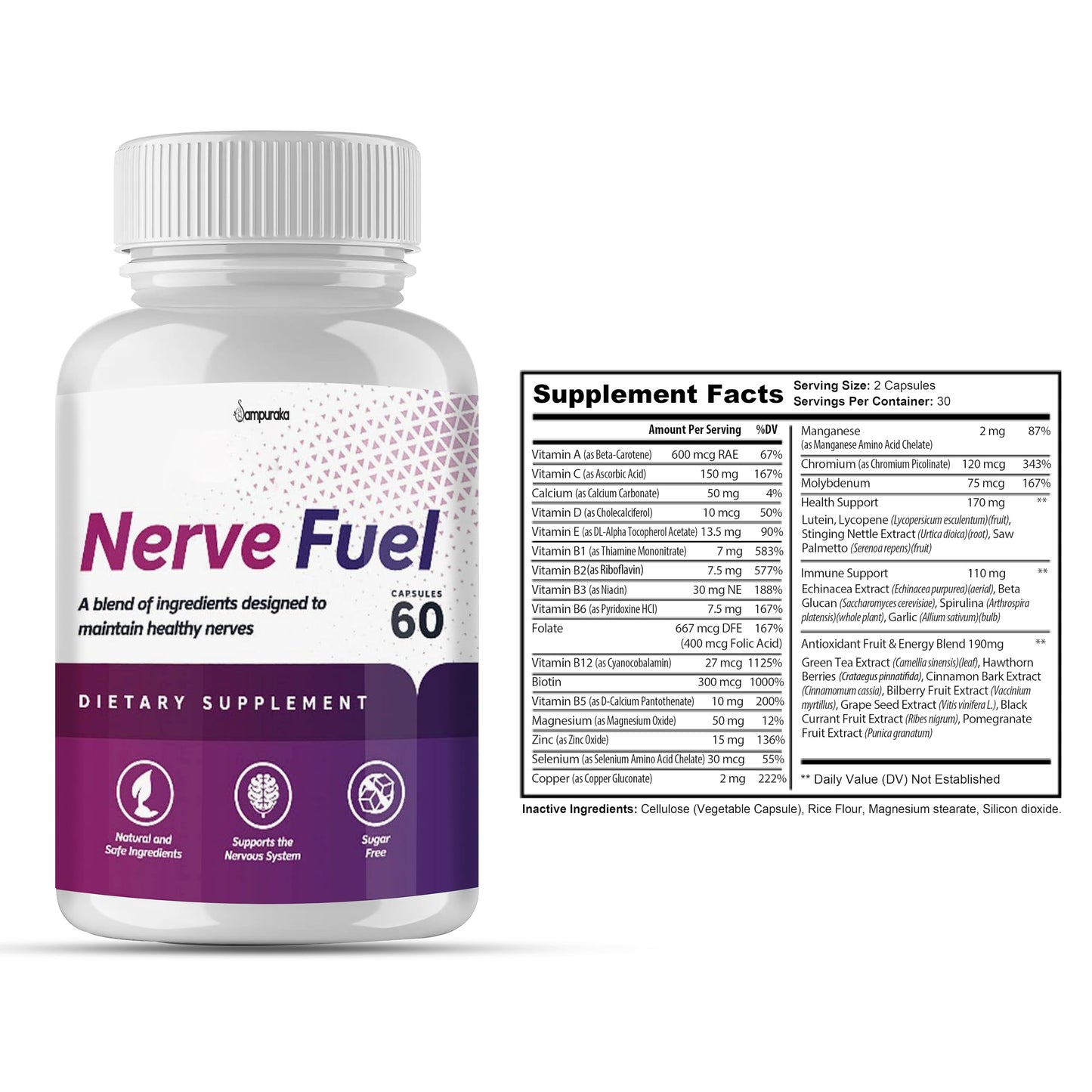 Sampuraka Nerve Fuel New Advanced Formula Supplement 120 Capsules