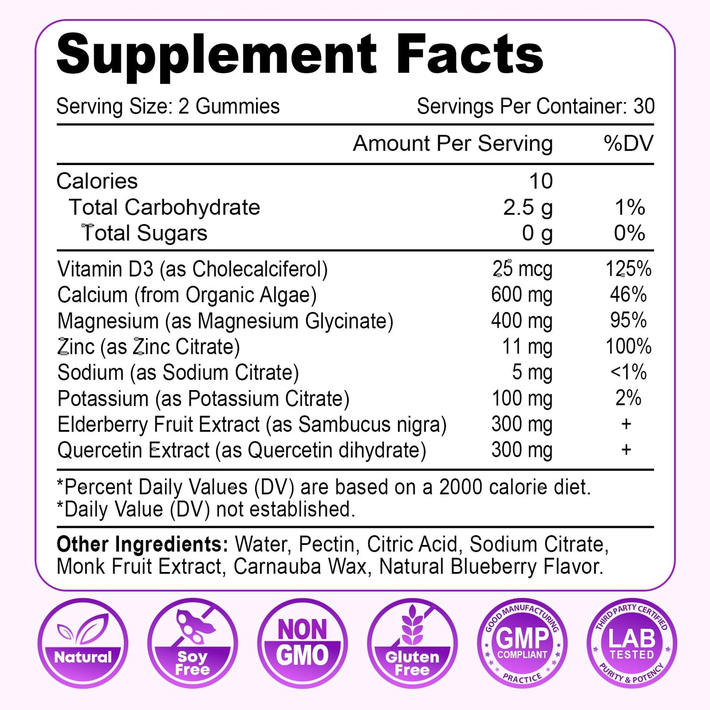 VZOXAINS Plant Based Calcium Gummies 600mg with Magnesium, Zinc & Vitamin D3 for Bone Strength, Sugar Free, 120 Count