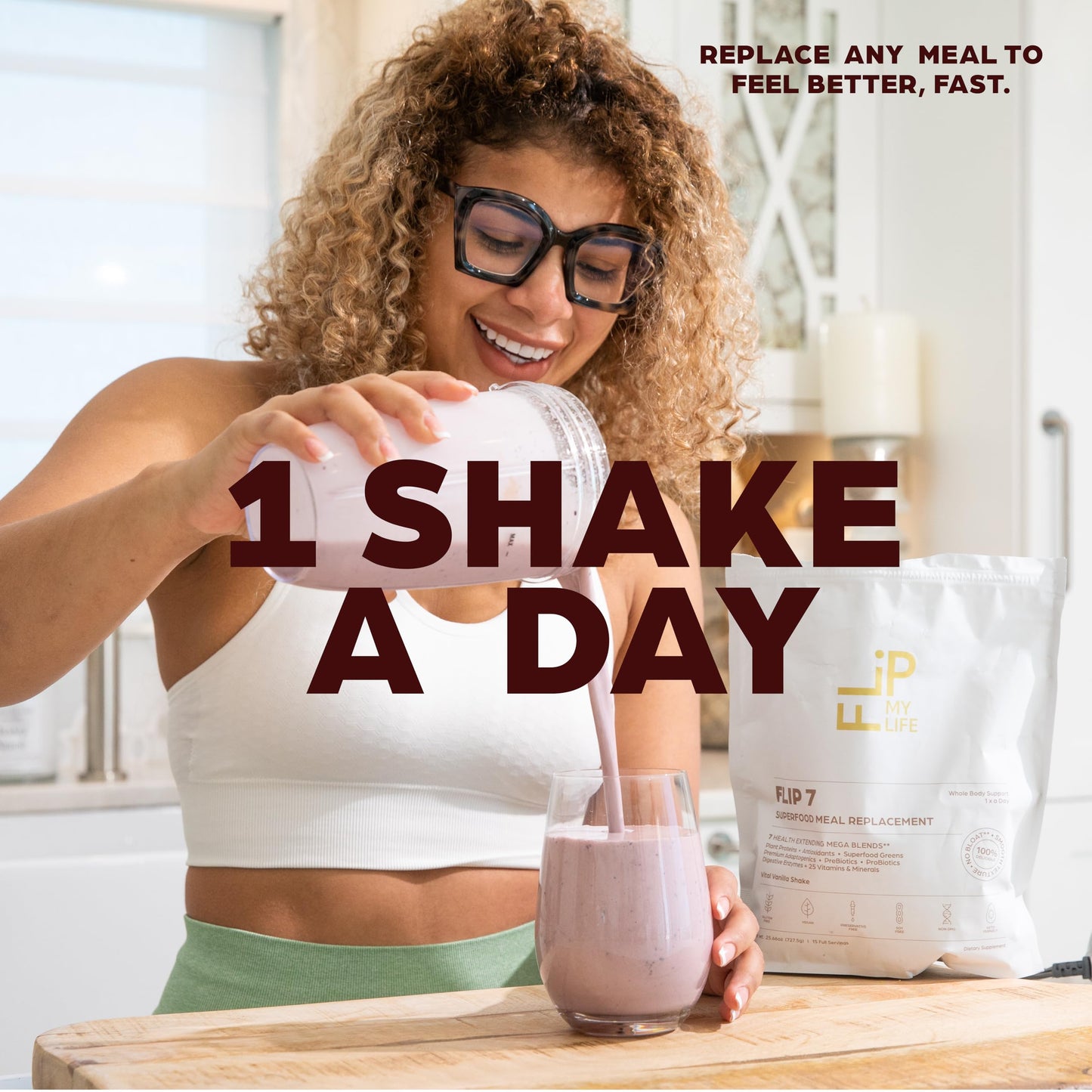Flip My Life Flip 7 Natural SuperFood Vanilla Powder 25.6 oz