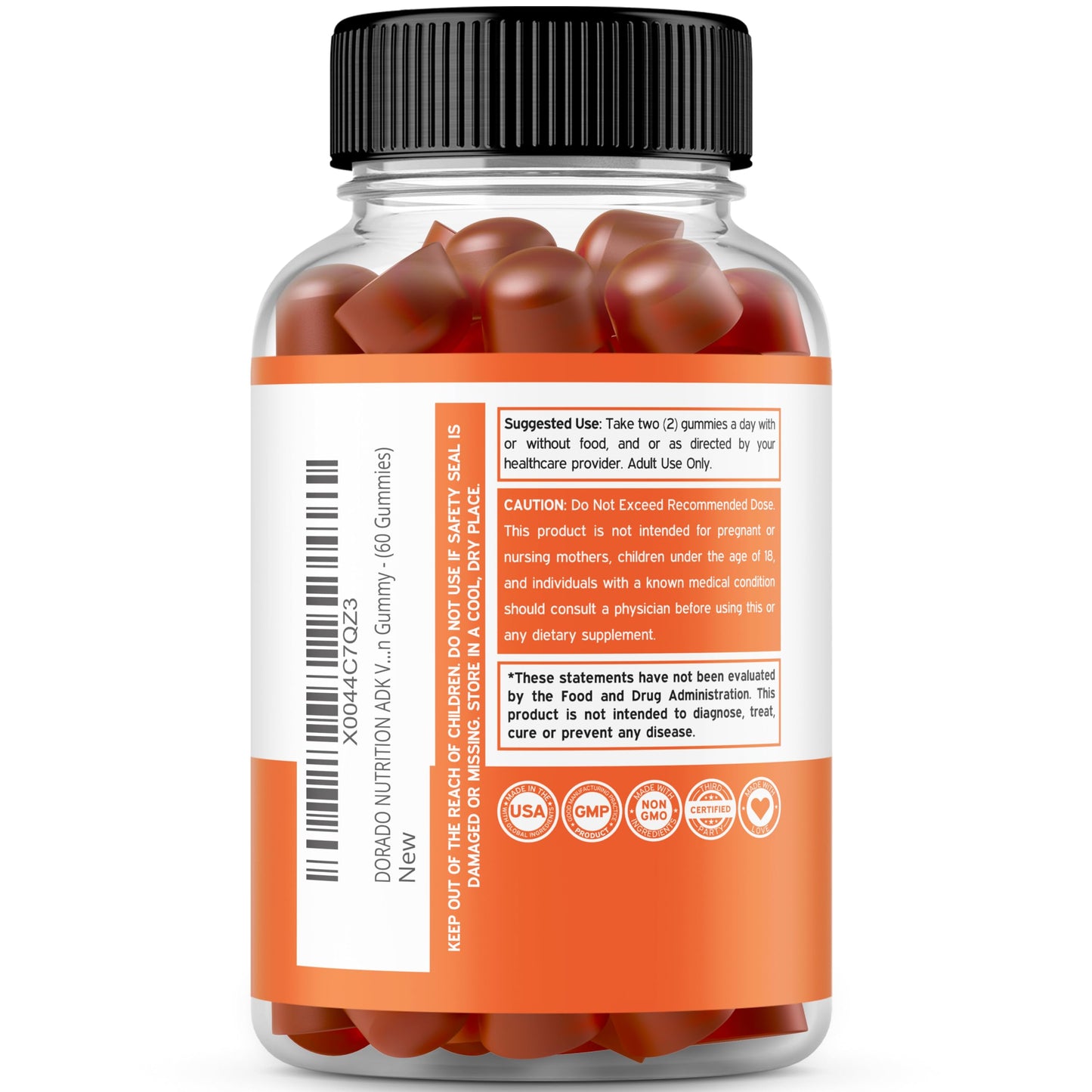 DORADO NUTRITION Colostrum and ADK Vitamin D3 Gummies, 180 Count