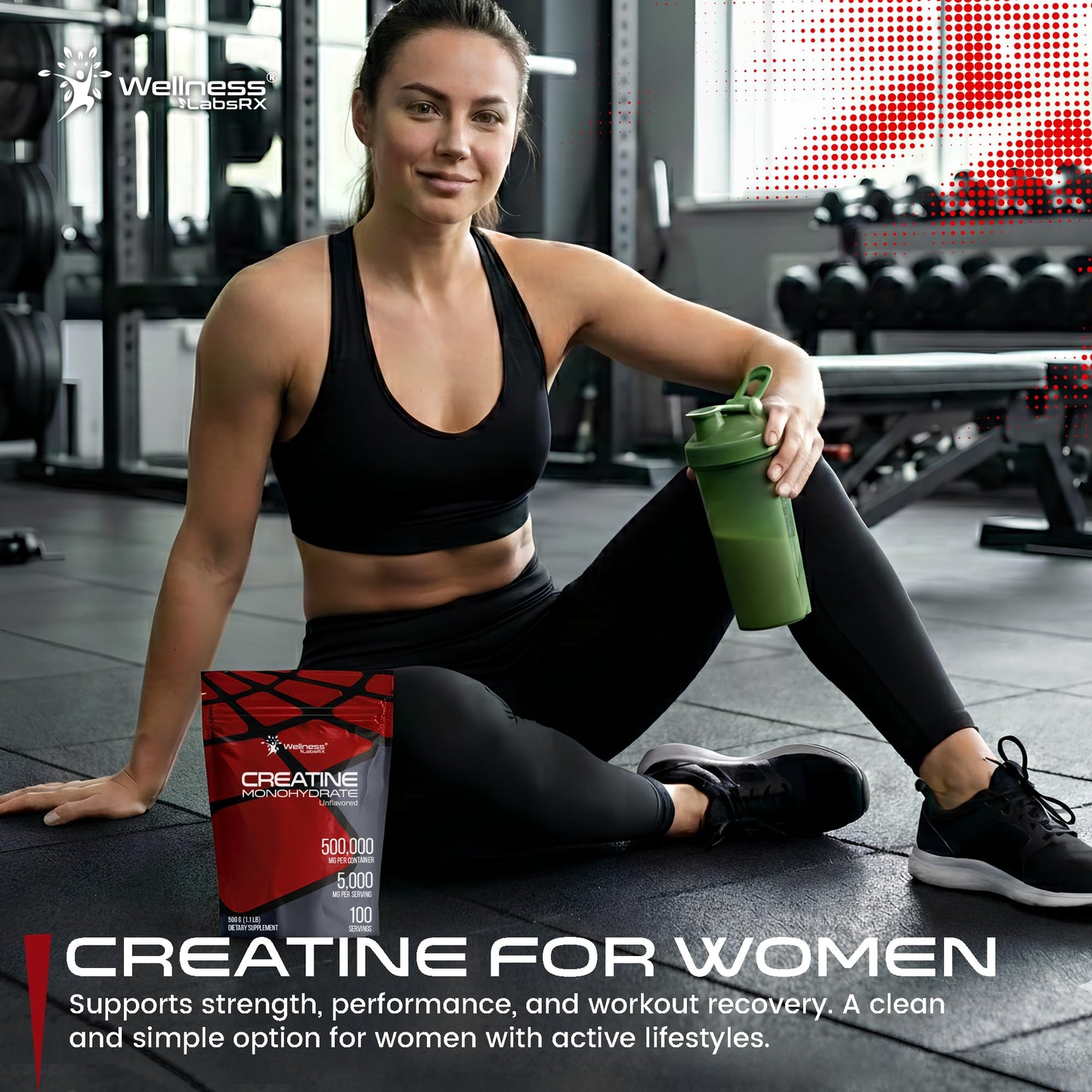 WELLNESS LABSRX Creatine Monohydrate Powder, 17.6 oz