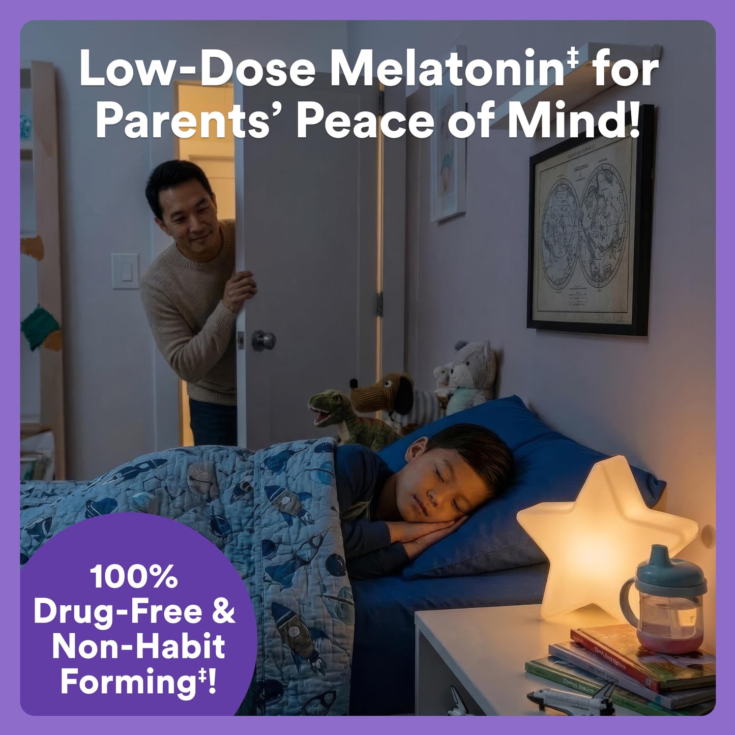 SmartyPants Kids Sleep Melatonin 0.5mg Gummy with Chamomile & Vitamin D3, 1 Count