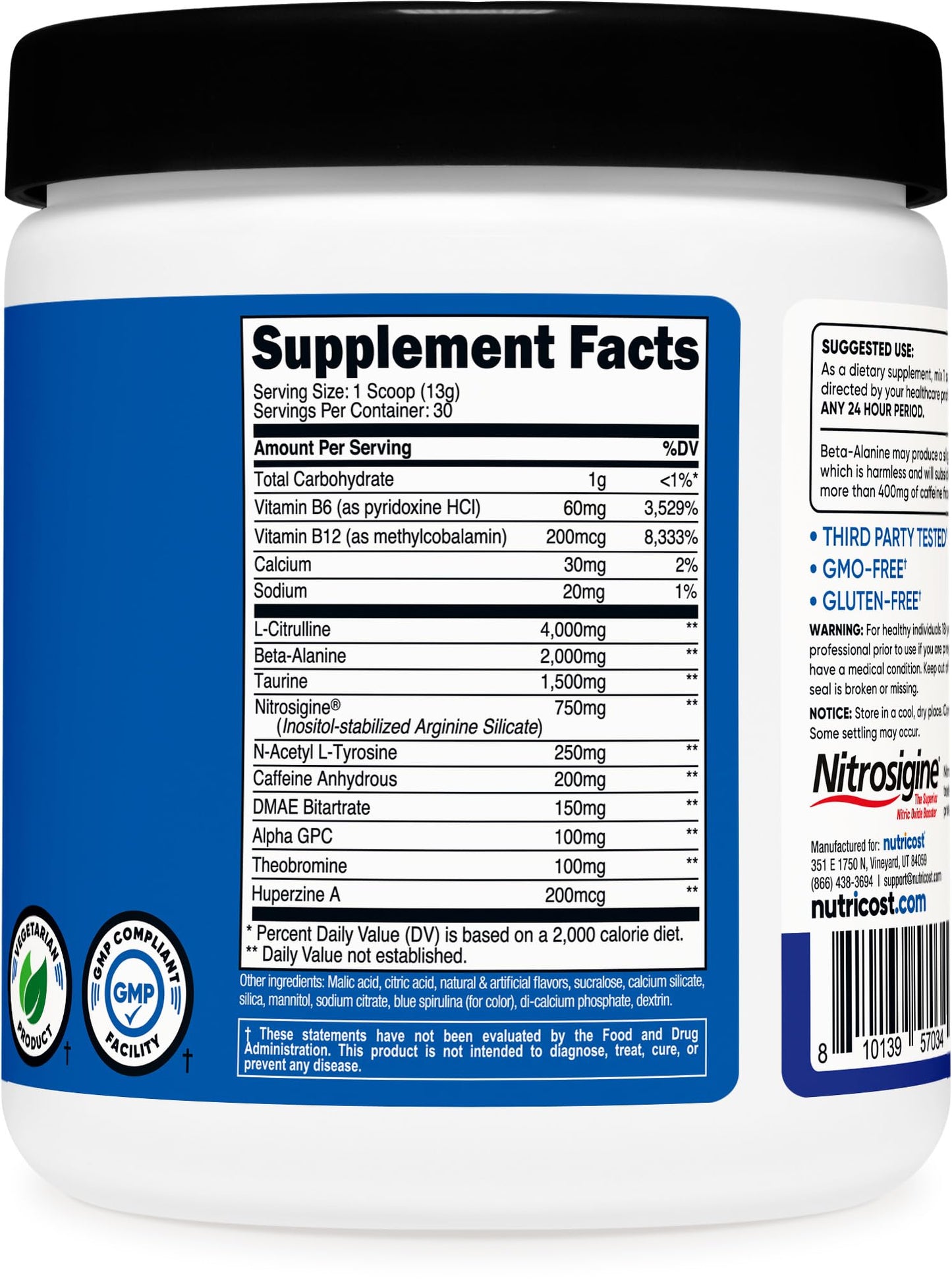 Nutricost Pre-Workout Complex Powder, 30 Servings