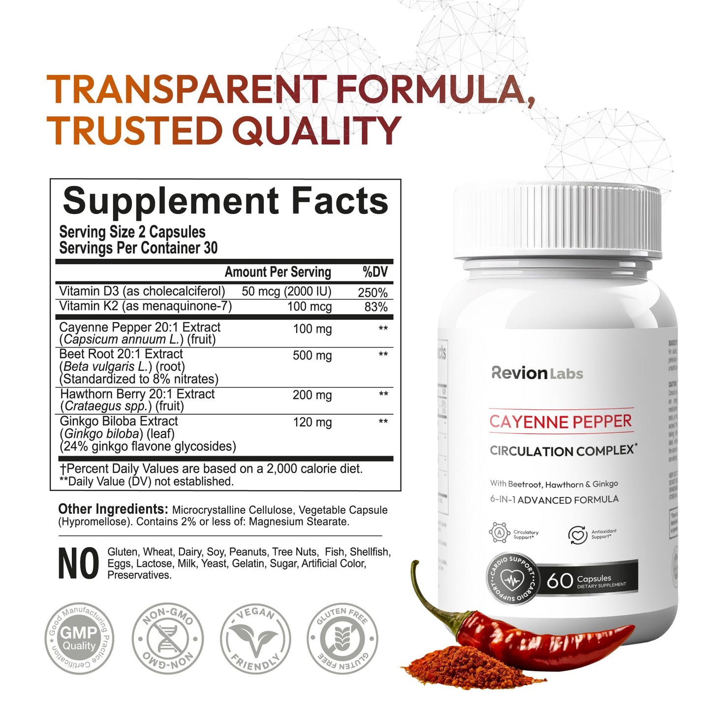 Revion LABS Cayenne Pepper Capsule 1 Count
