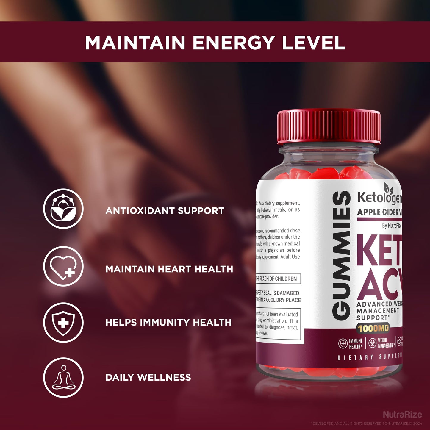 NutraRize Ketologenic Keto ACV Gummies 120 Gummies