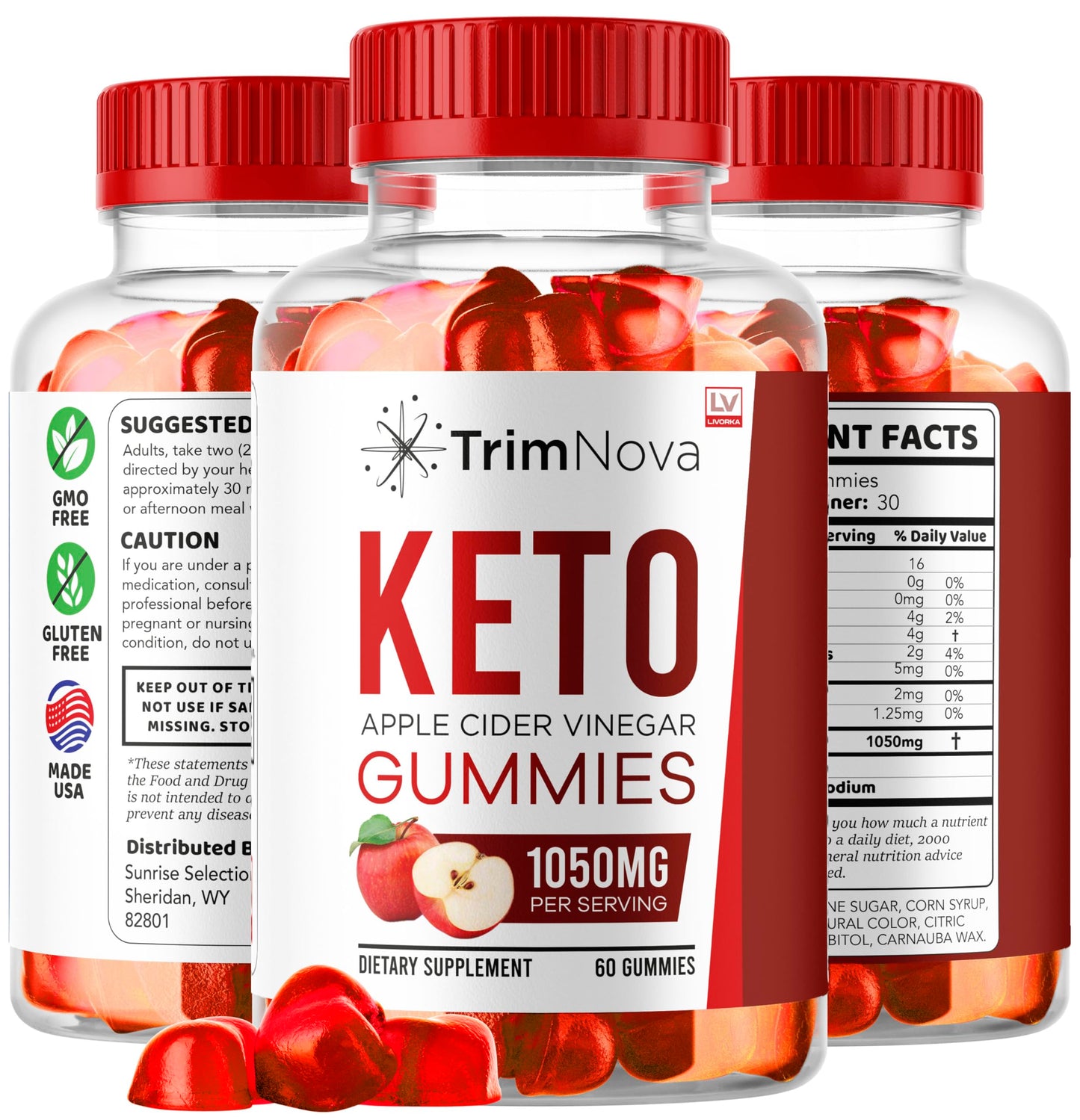 LIVORKA TrimNova Keto ACV Gummies 60 Gummies