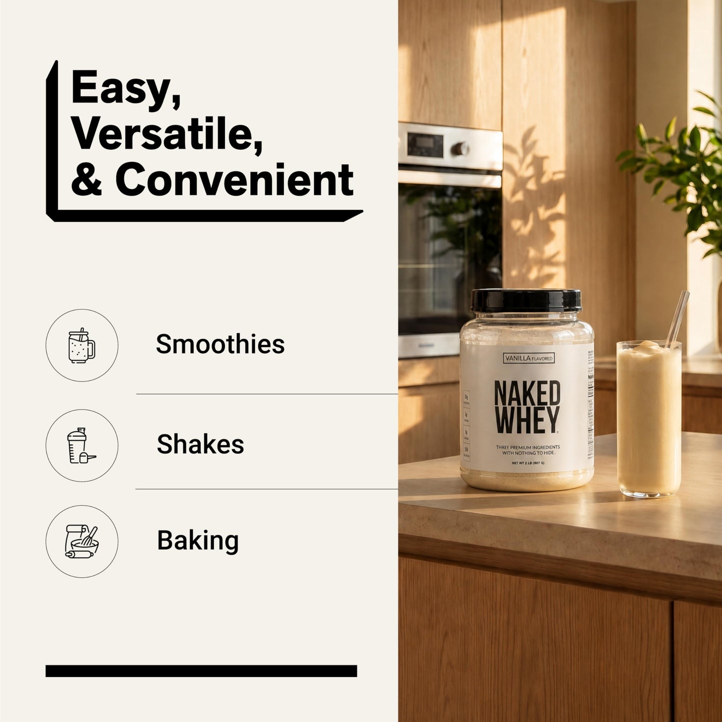 NAKED Whey Vanilla Protein Powder 32 Servings