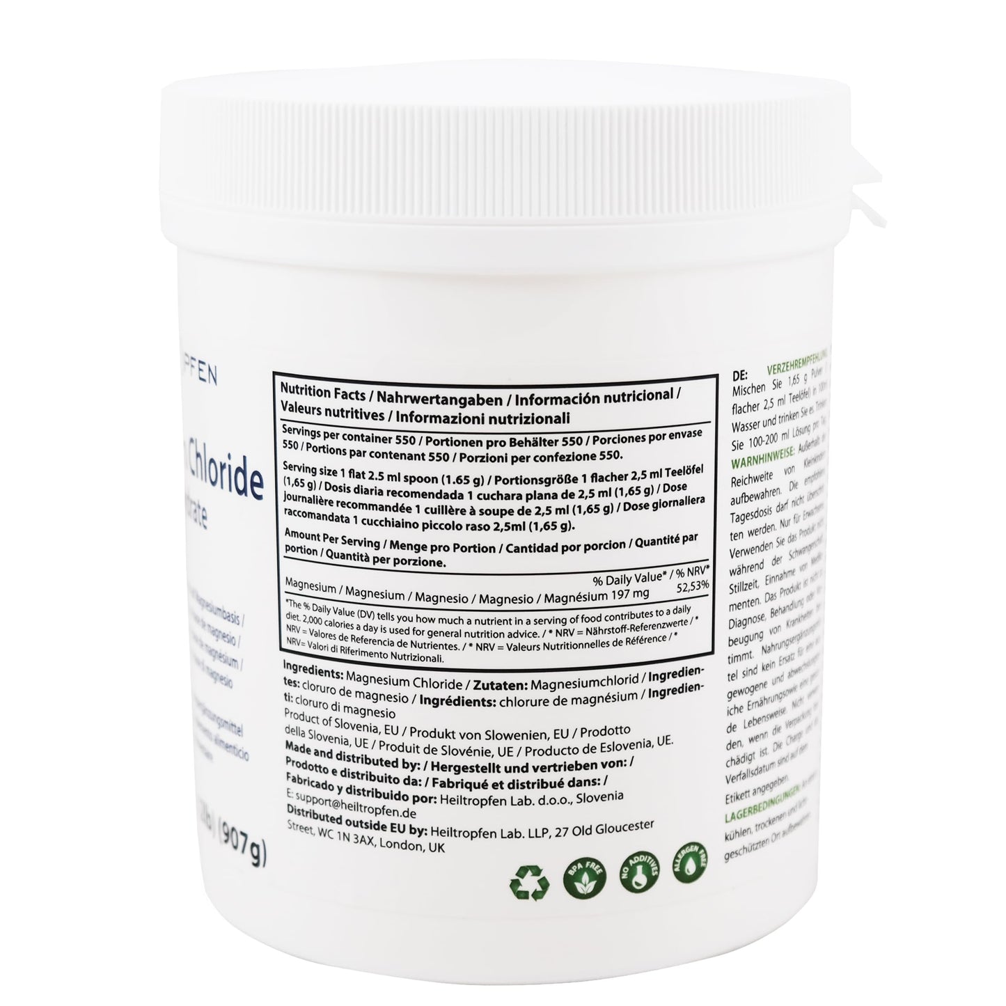 Heiltropfen Magnesium Chloride Hexahydrate Crystal Powder 32 Ounce