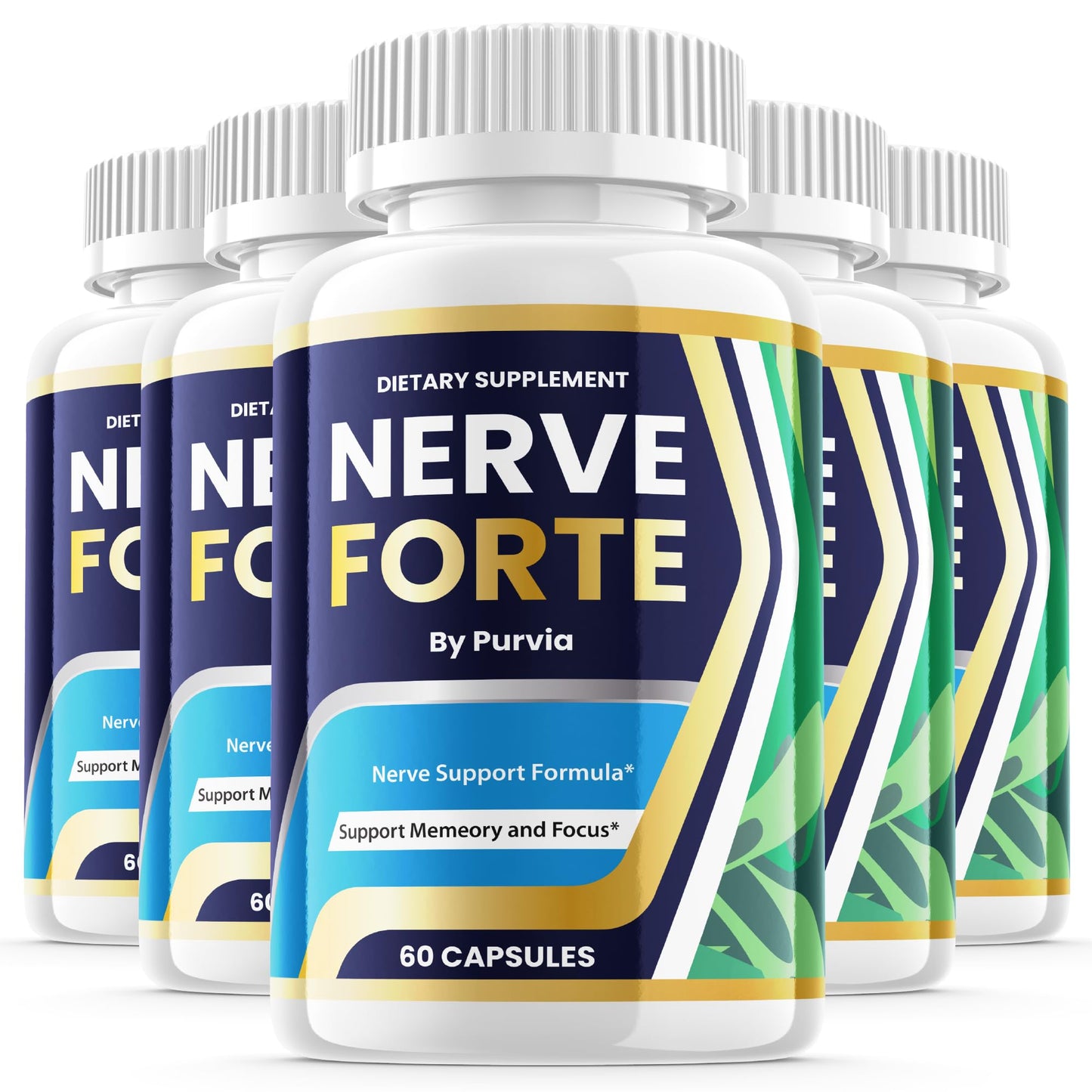 Purvia Nerve Forte Capsules, Advanced Strength Formula for Overall Wellness Support, 300 Capsules