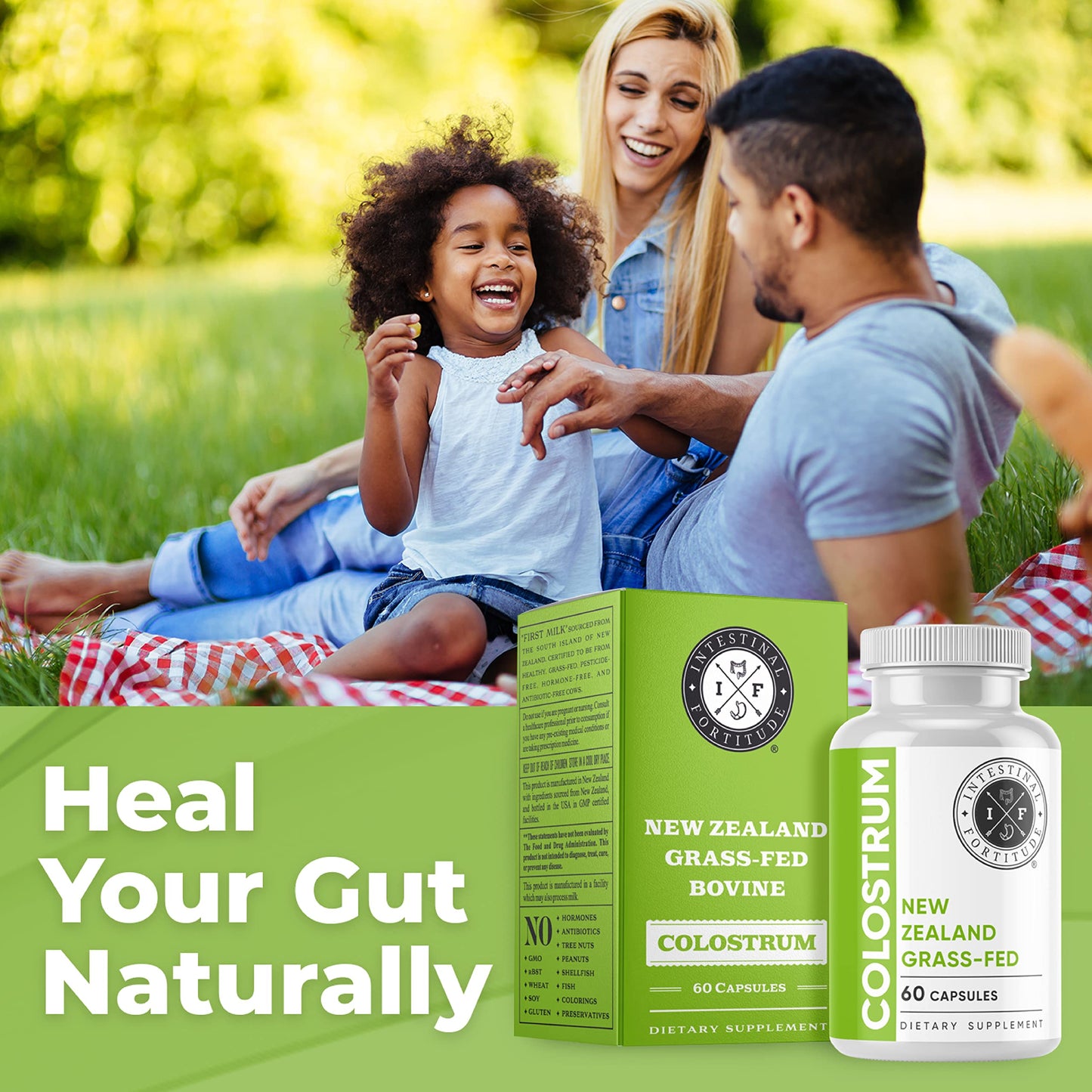 Intestinal Fortitude Colostrum Capsules 500 mg, 60 Count