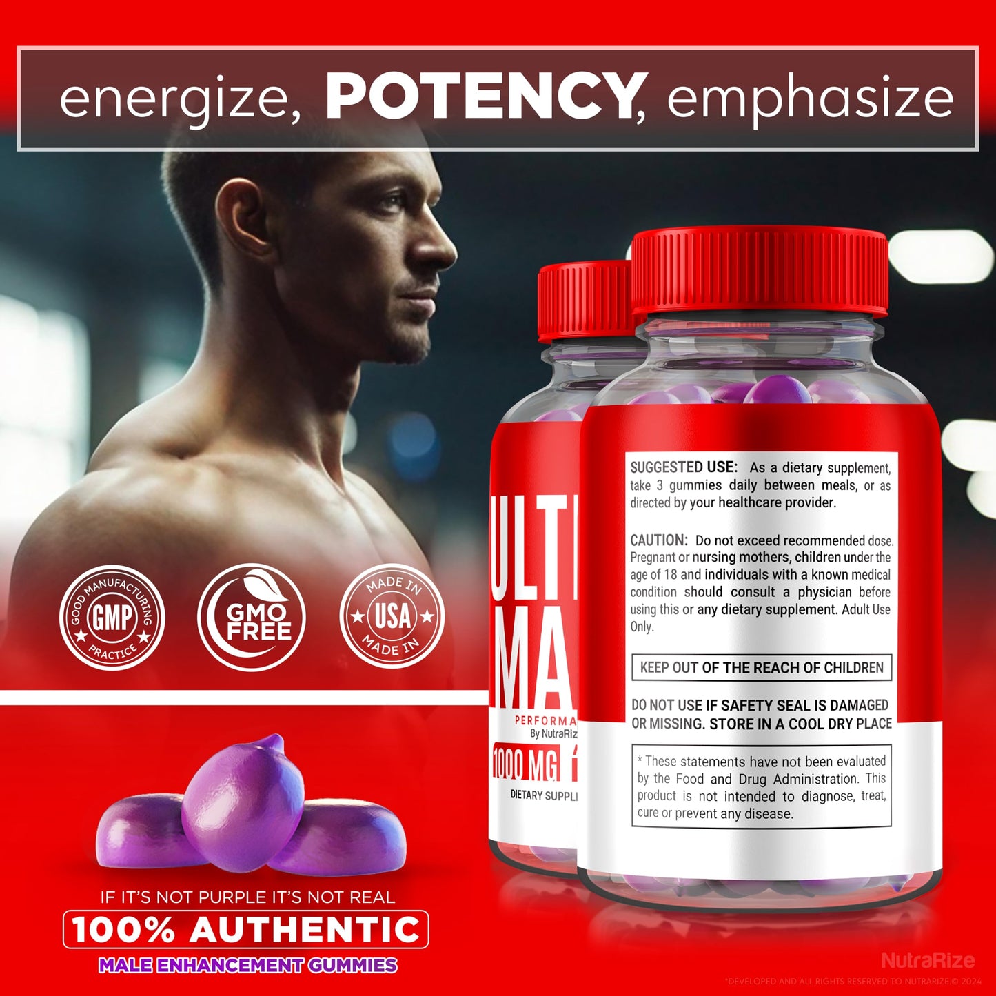 NutraRize Ultra Male 180 Gummies