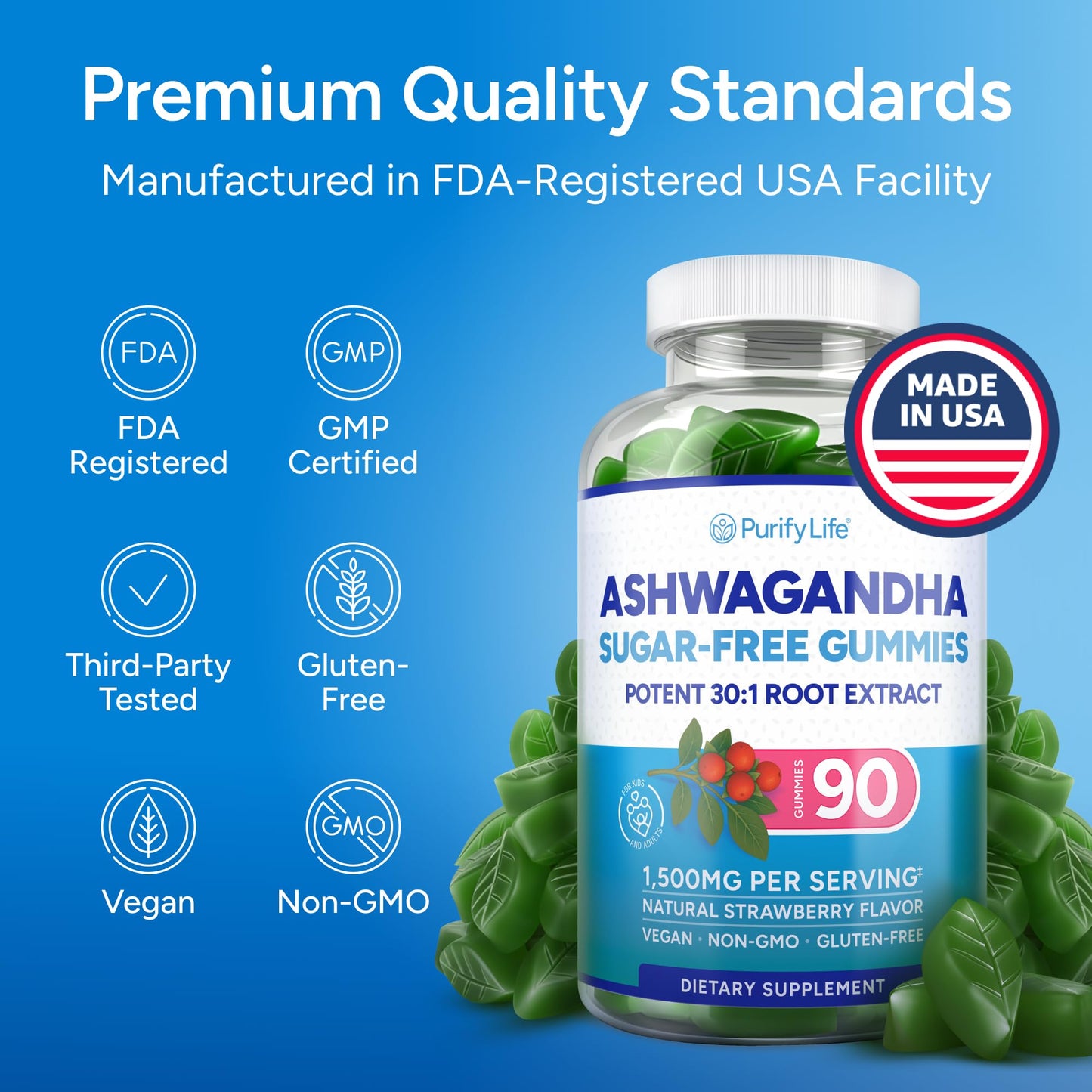 Purify Life Ashwagandha Gummies 90 Count