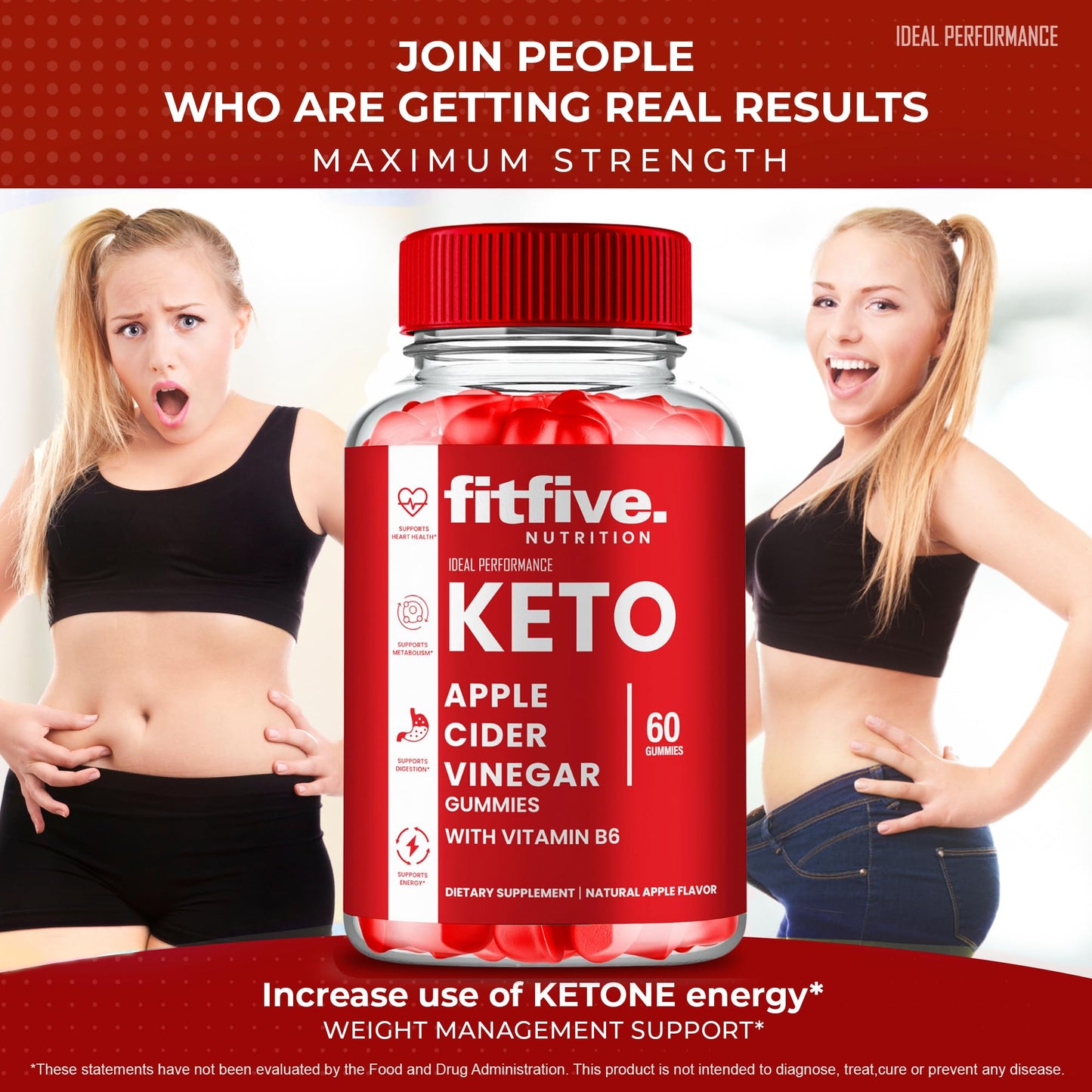 IDEAL PERFORMANCE FitFIve Keto ACV Gummies 300 Gummies