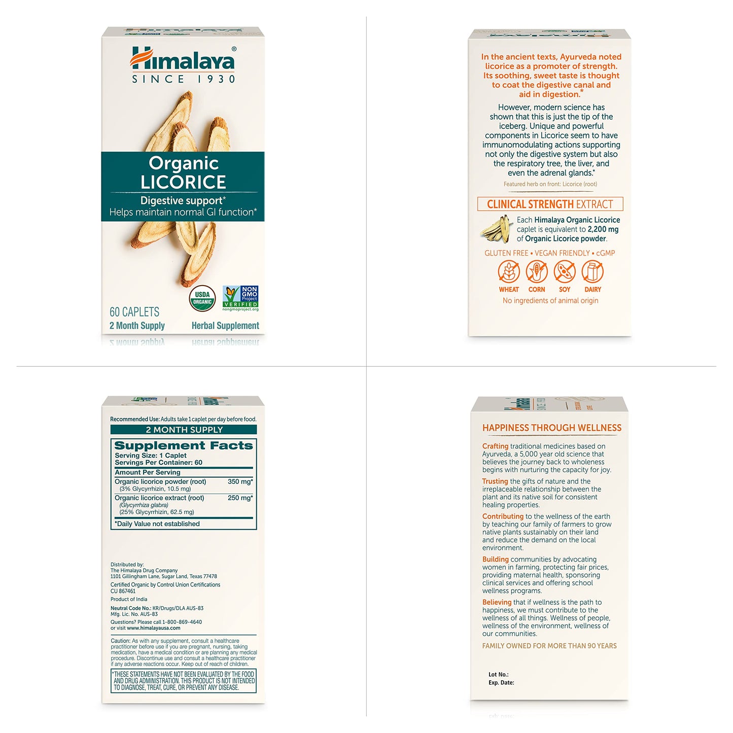 Himalaya Organic Licorice Caplets 60 Count