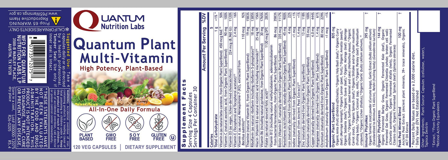 Quantum Nutrition Plant Multi-Vitamin Capsule 120