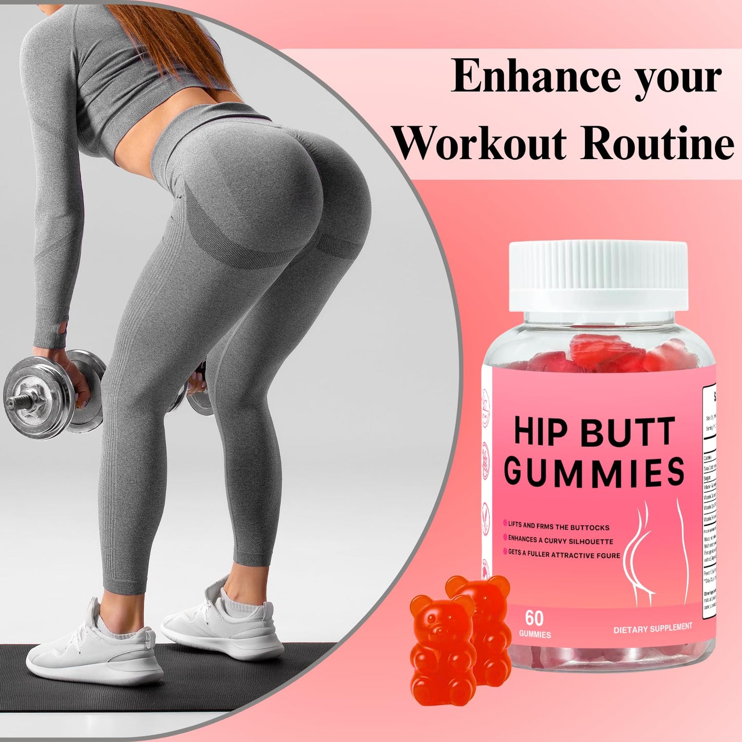 Siyolaherb Hip BBL for Women Gummies, 60 Count