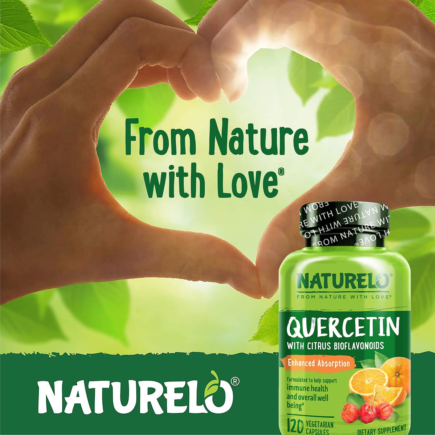 NATURELO Quercetin Citrus Bioflavonoid Complex with Enhanced Absorption Capsules, 120 Count