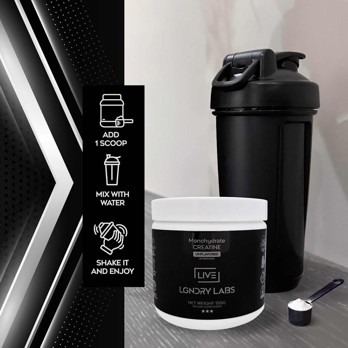 LIVE LGNDRY LABS Creatine Monohydrate Powder 5.29 Ounce