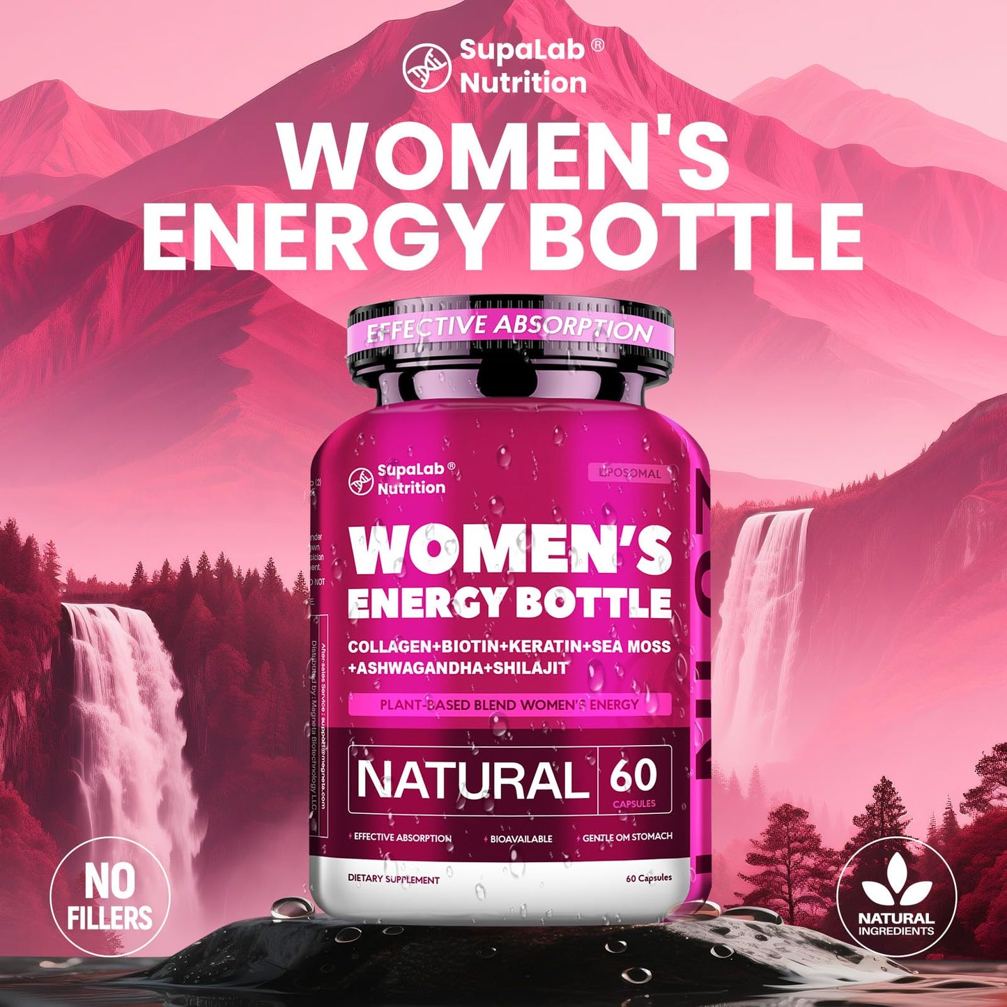 MEGNETA Women's Powerful Energy + Beauty Support Capsules, 60 Capsules