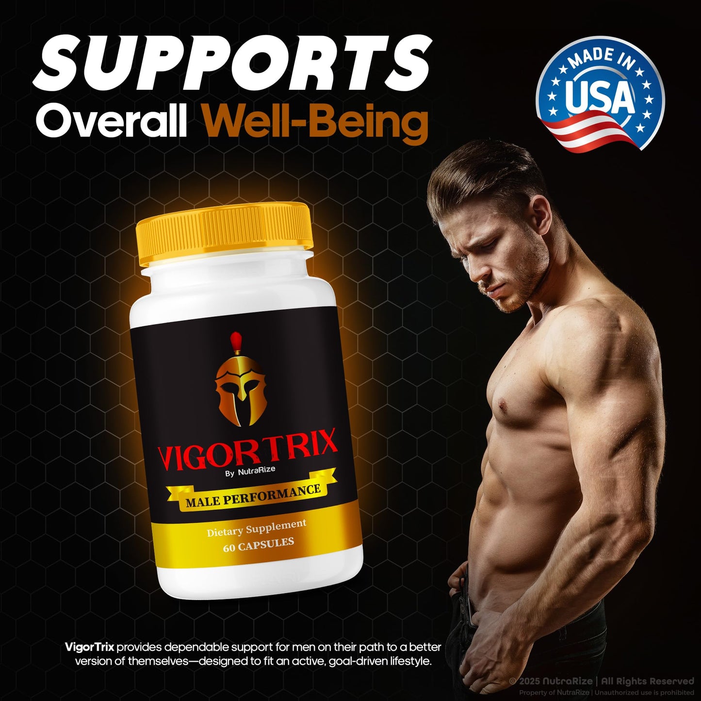 NutraRize Vigortrix Supplement Capsules, 120 Capsules