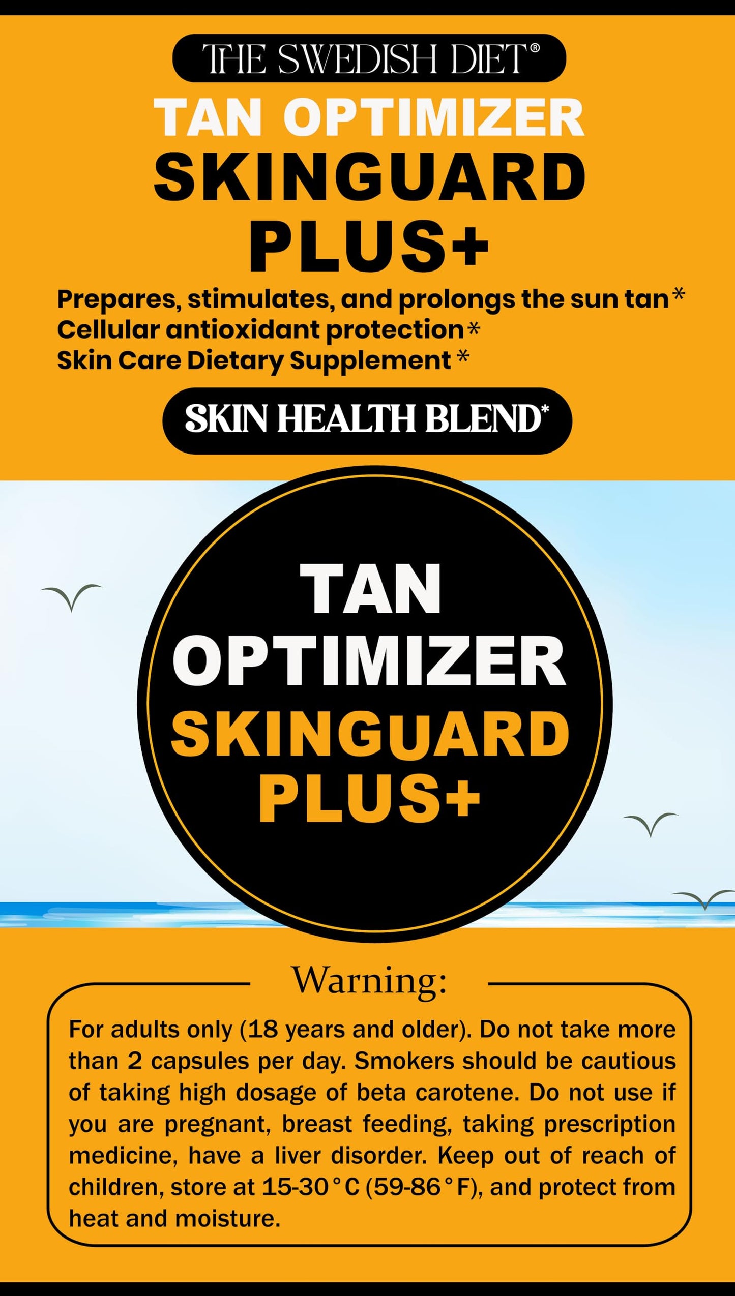 The Swedish Diet Tan Optimizer SkinGuard Plus+ 30 Capsules