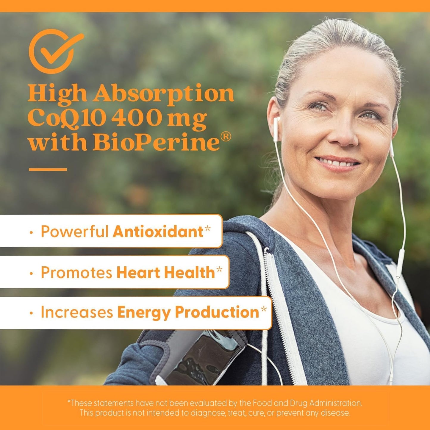 Doctor's Best High Absorption CoQ10 400mg with BioPerine Capsules, 60 Count