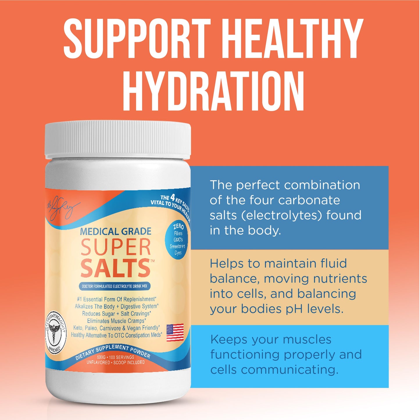 Dr. Liz Cruz Super Salts Electrolytes Hydrating Powder, 17.63 oz