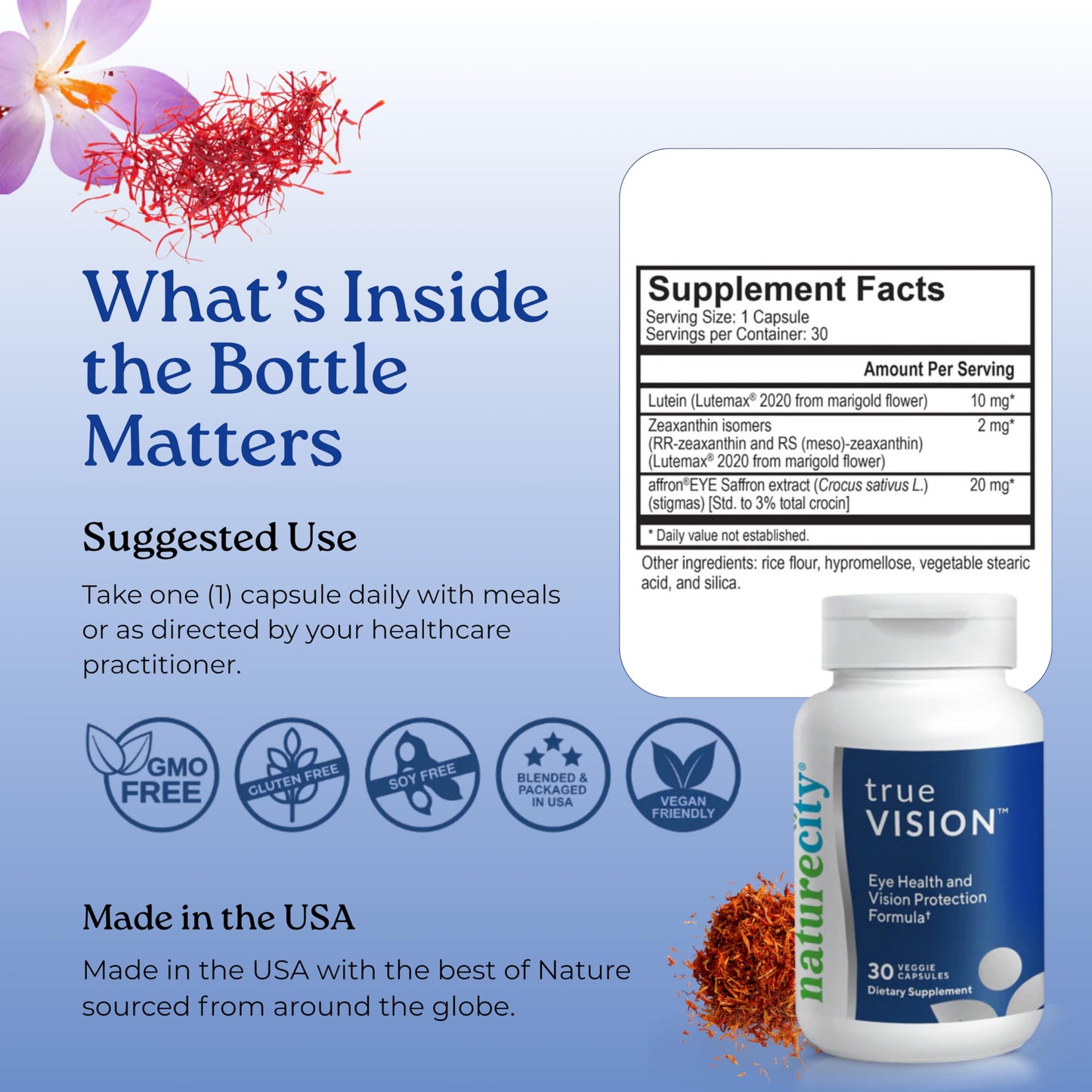 NatureCity True-Vision Eye Health Supplement Capsule 60 Veggie Capsules