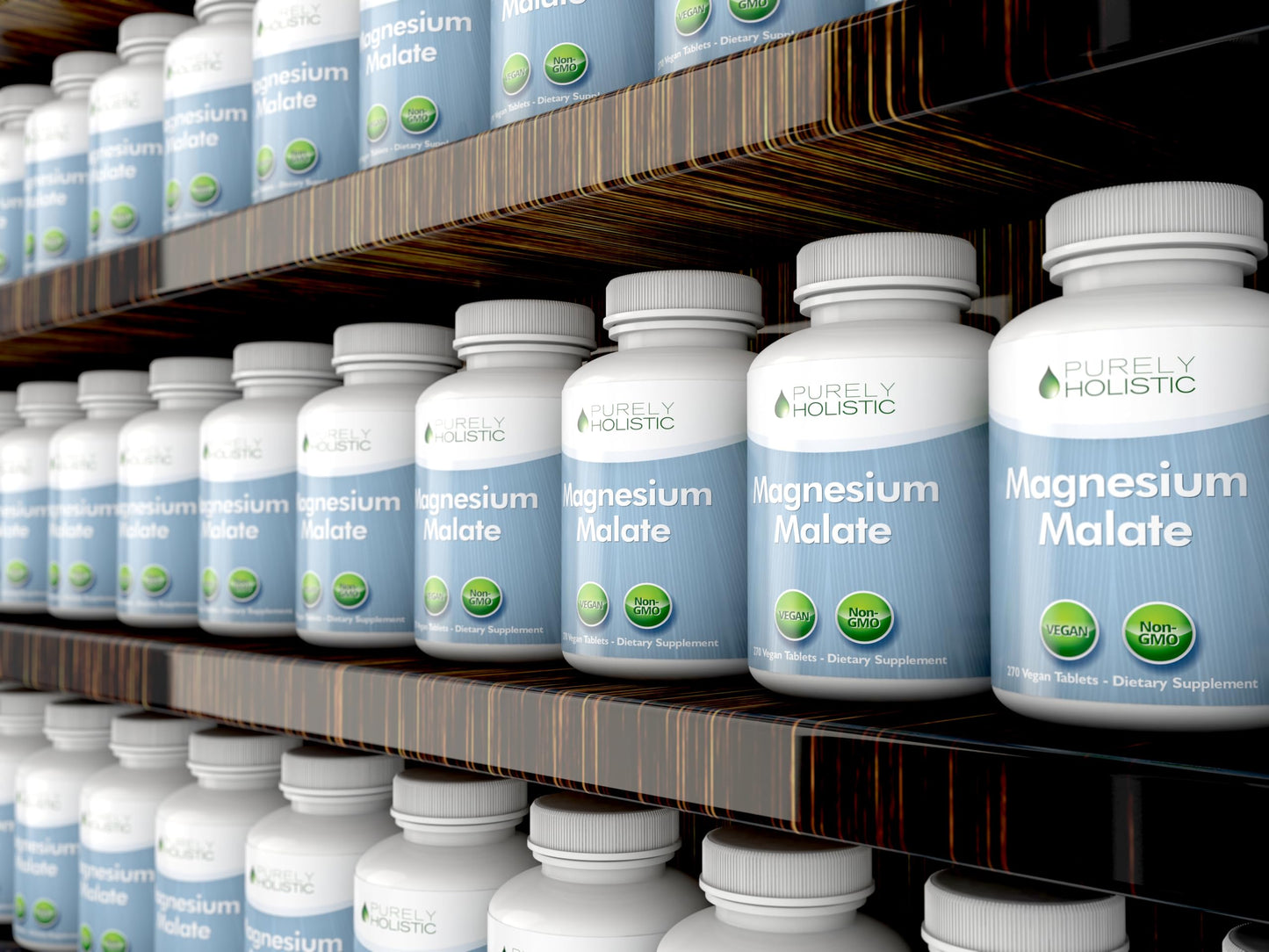Purely Holistic Magnesium Malate 400mg Elemental Magnesium Per Serving, 270 Tablets