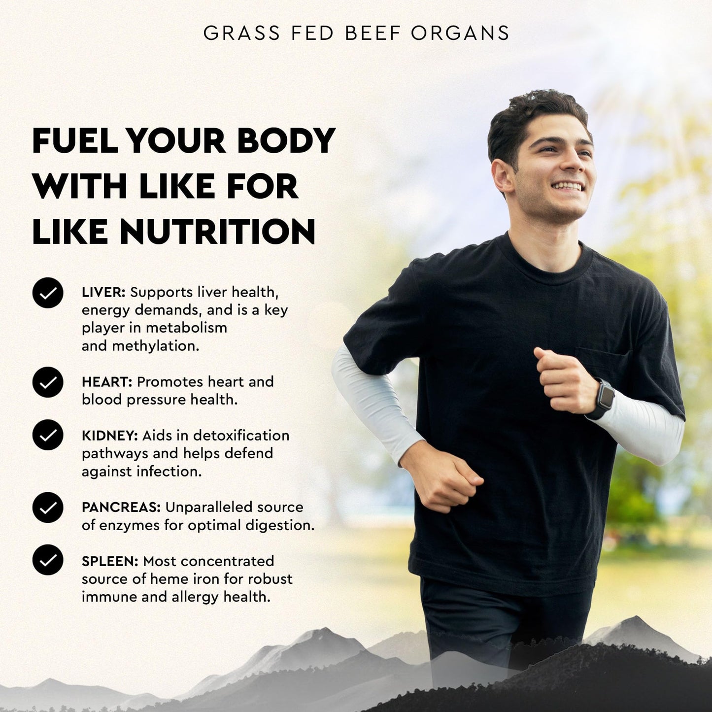 Ancestral Supplements Grass-Fed Beef Organ Supplement Softgels, 180 Count