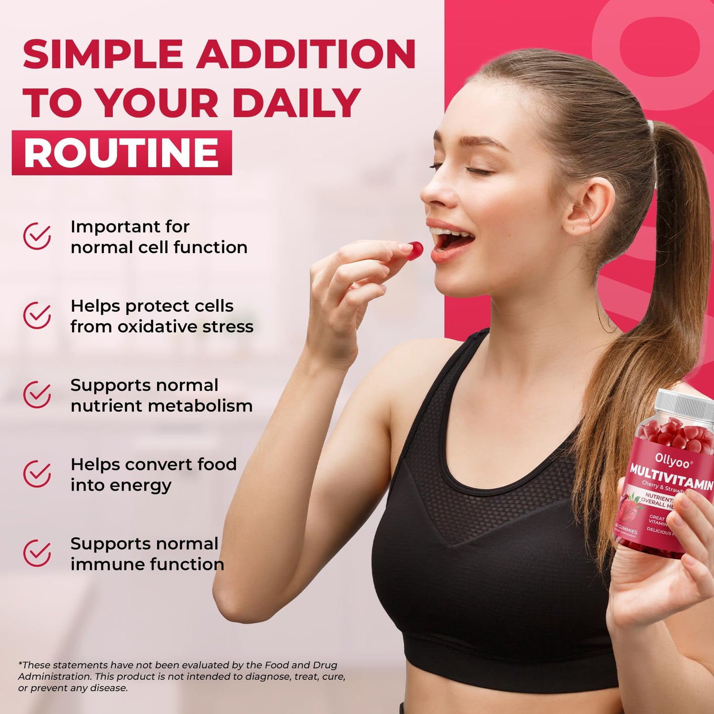 Ollyoo Adult Multivitamin for Men and Women Gummy 60 Count