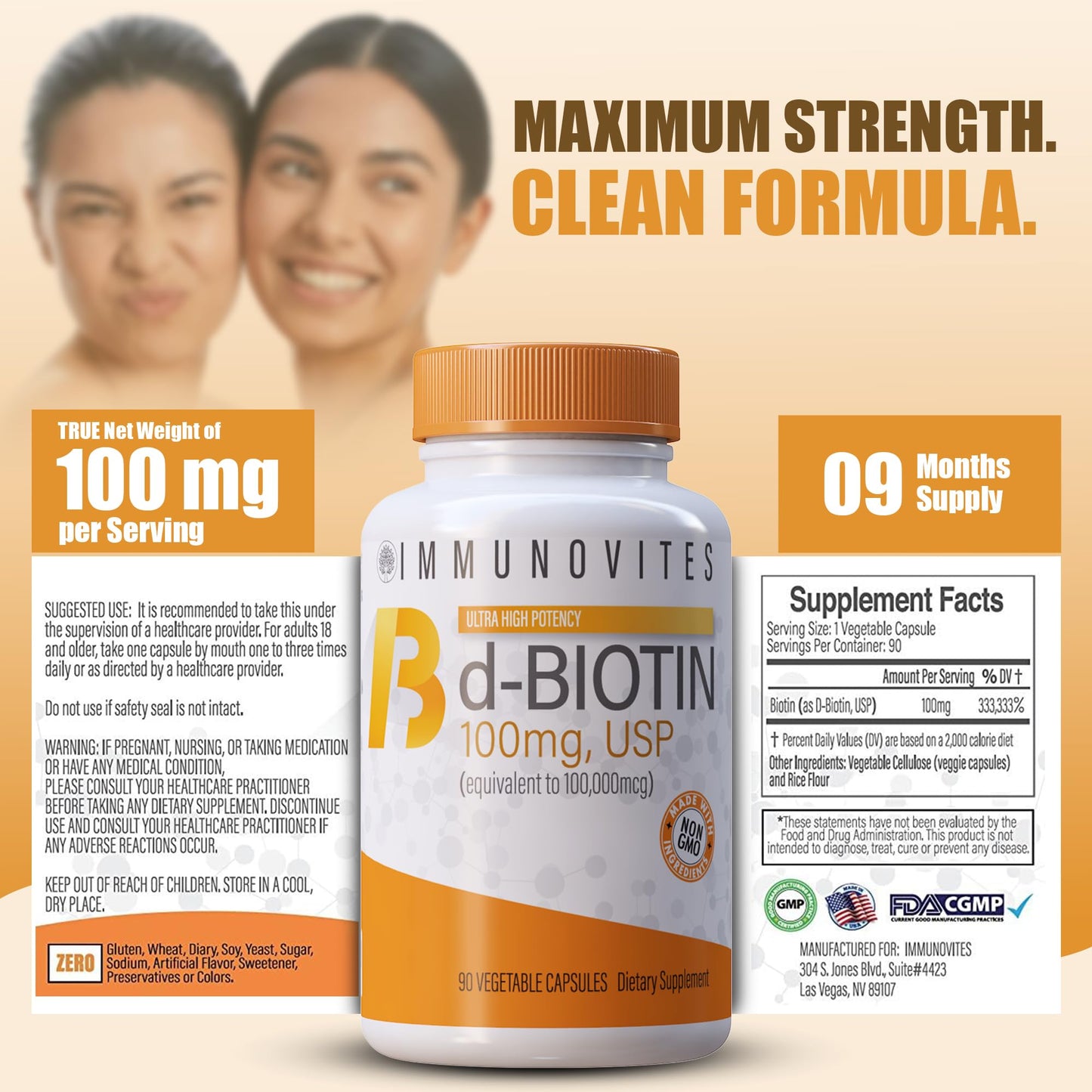 IMMUNOVITES Biotin High Dose 100mg, 270 Capsules
