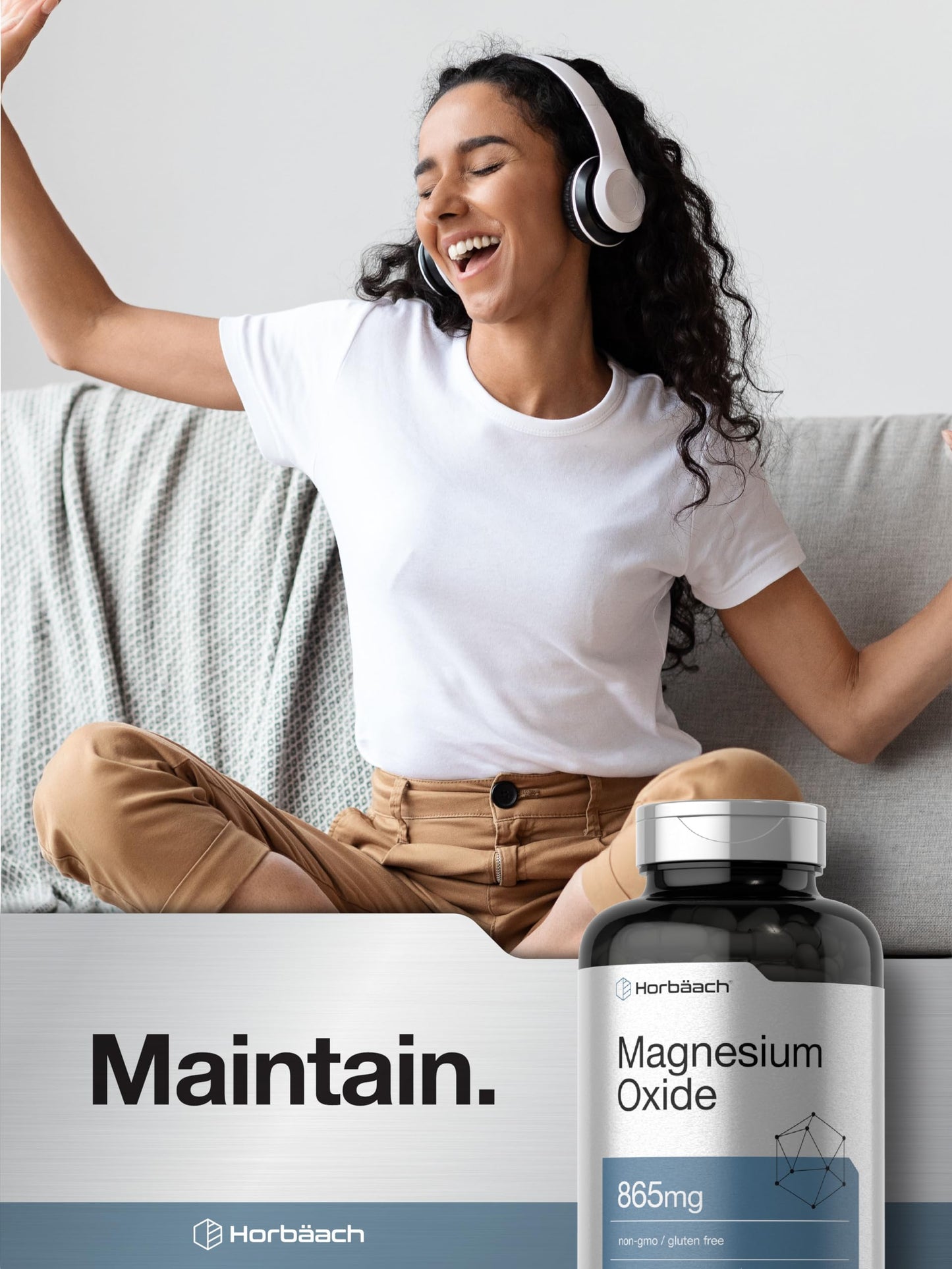Horbäach Magnesium Oxide 865 mg Capsules, 200 Count