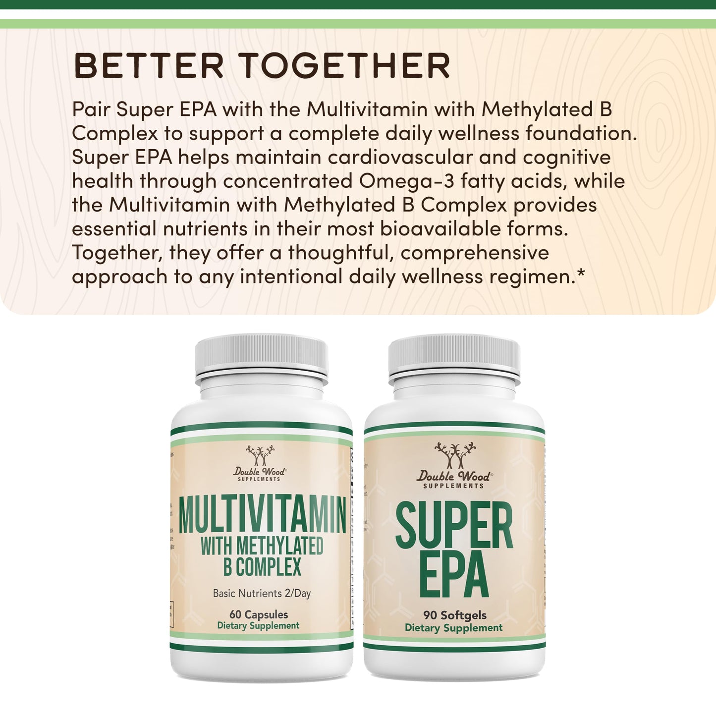Double Wood Supplements Super EPA 425mg EPA & 270mg DHA Omega-3 Joint & Heart Support Softgels 90