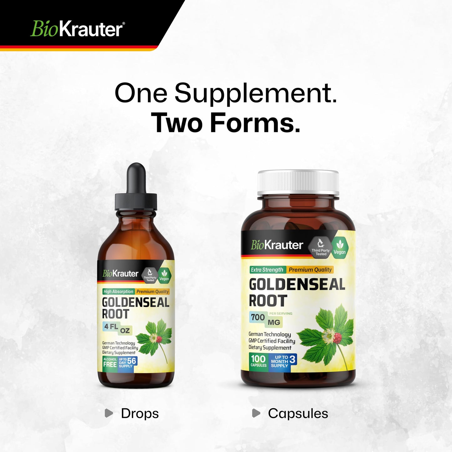 BIO KRAUTER Goldenseal Root Capsules 700 mg/serving, 100 Capsules