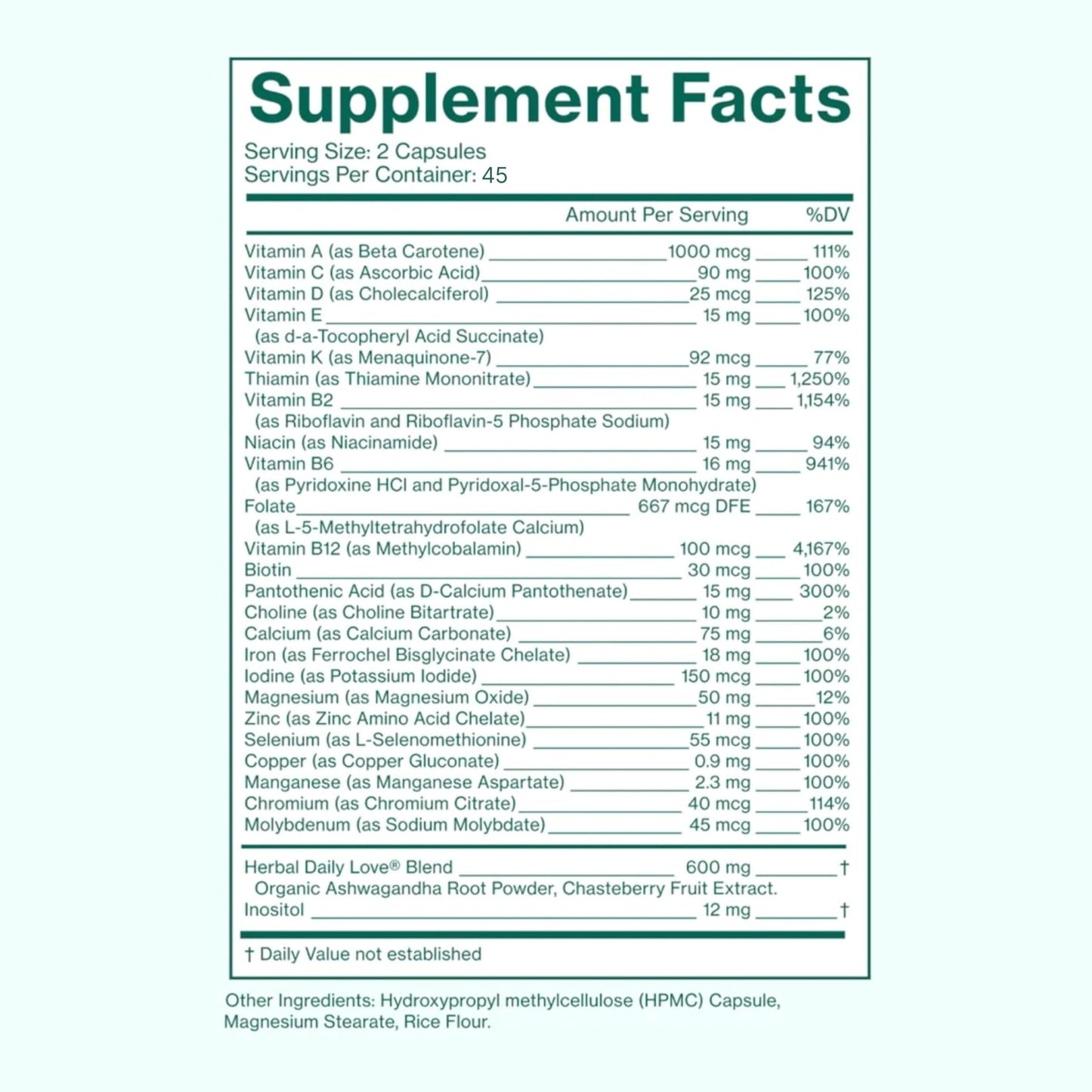Love Wellness Daily Love Multivitamin for Women Capsule, 60 Count