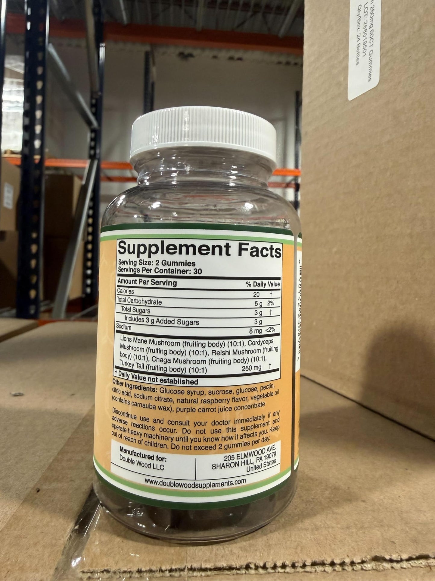 Double Wood Supplements Lion's Mane Mushroom 250mg Gummy, 60 Gummies