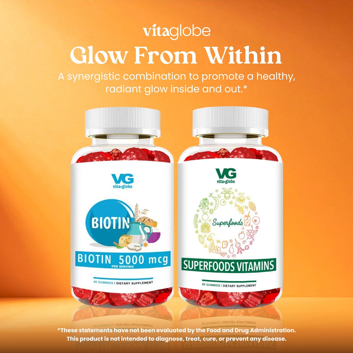 VITA GLOBE Biotin Gummies 5,000 mcg, 40 Count
