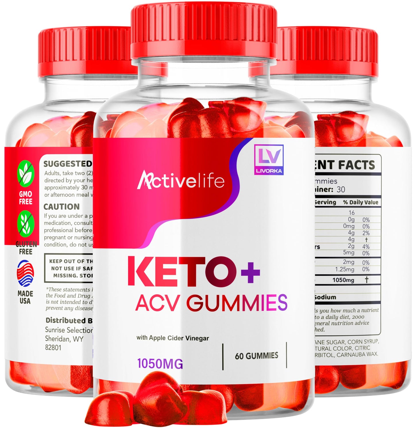 LIVORKA ActivLife Keto ACV Gummies Advanced Formula, 300 Gummies